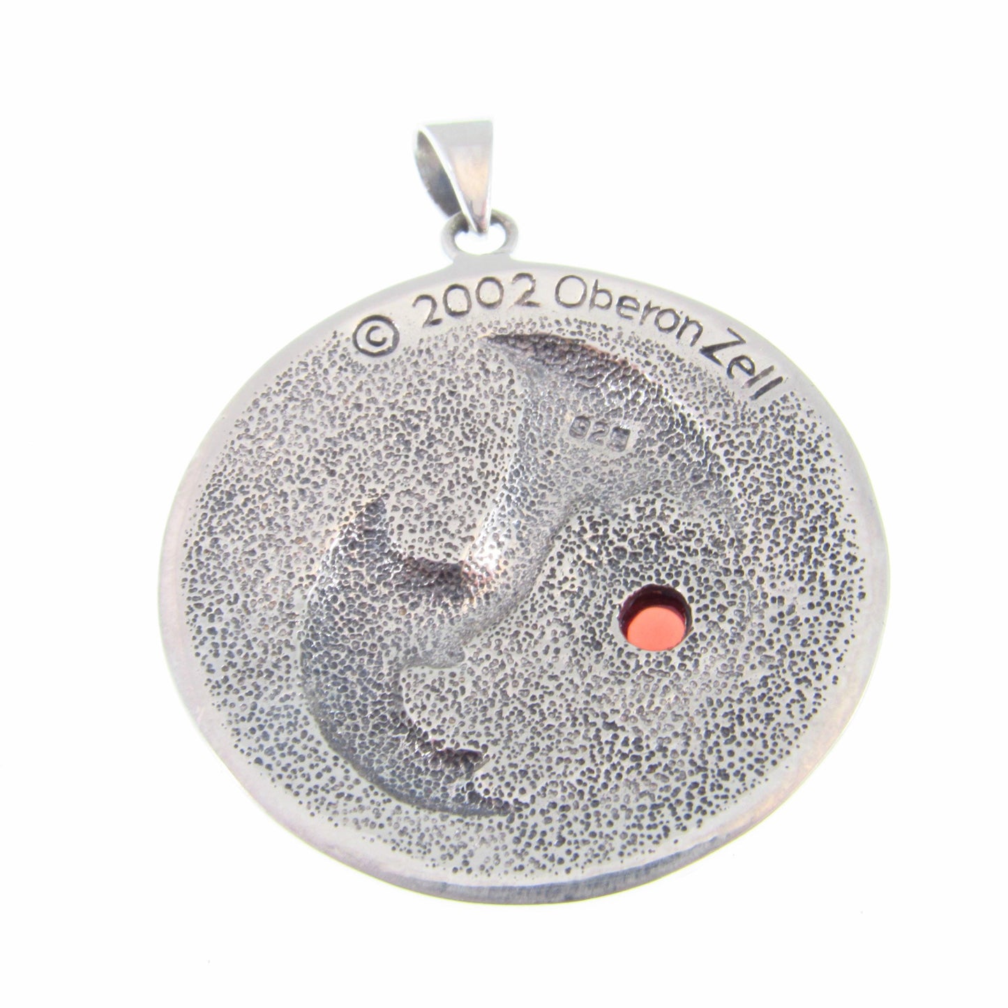 Solid 925 Sterling Silver Yin Yang Dragon Pendant with Red Garnet Gemstone, Gothic and Fantasy Jewelry, Dragoncore Medallion Gift for Him