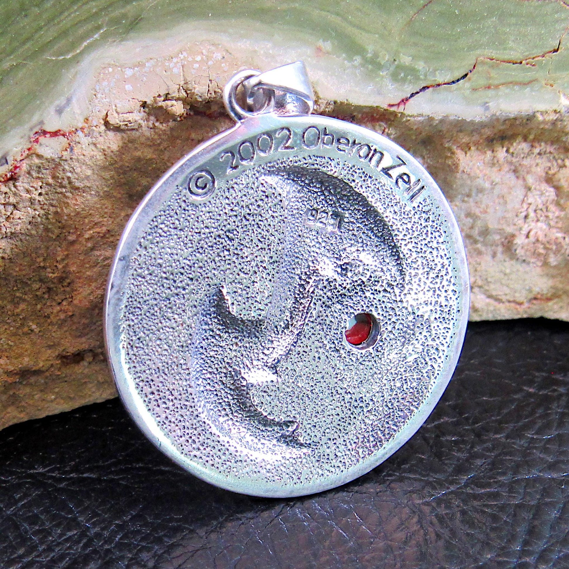 Solid 925 Sterling Silver Yin Yang Dragon Pendant with Red Garnet Gemstone, Gothic and Fantasy Jewelry, Dragoncore Medallion Gift for Him