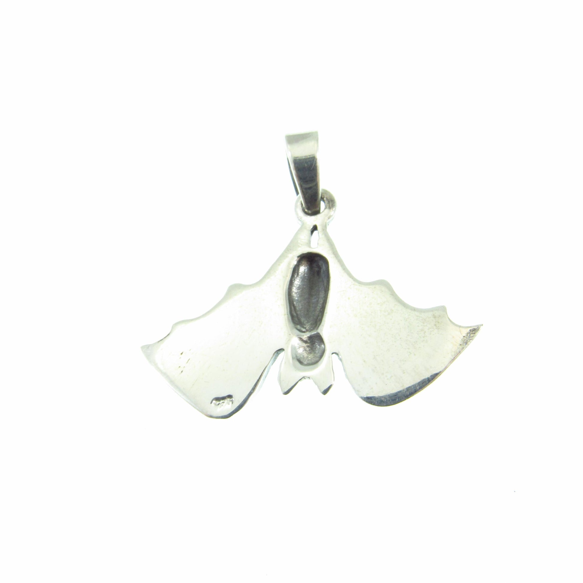 Solid 925 Sterling Silver Hanging Bat Pendant – Gothic Vampire Necklace Charm, Halloween Jewelry, Occult Gift for Men & Women, Bat Totem