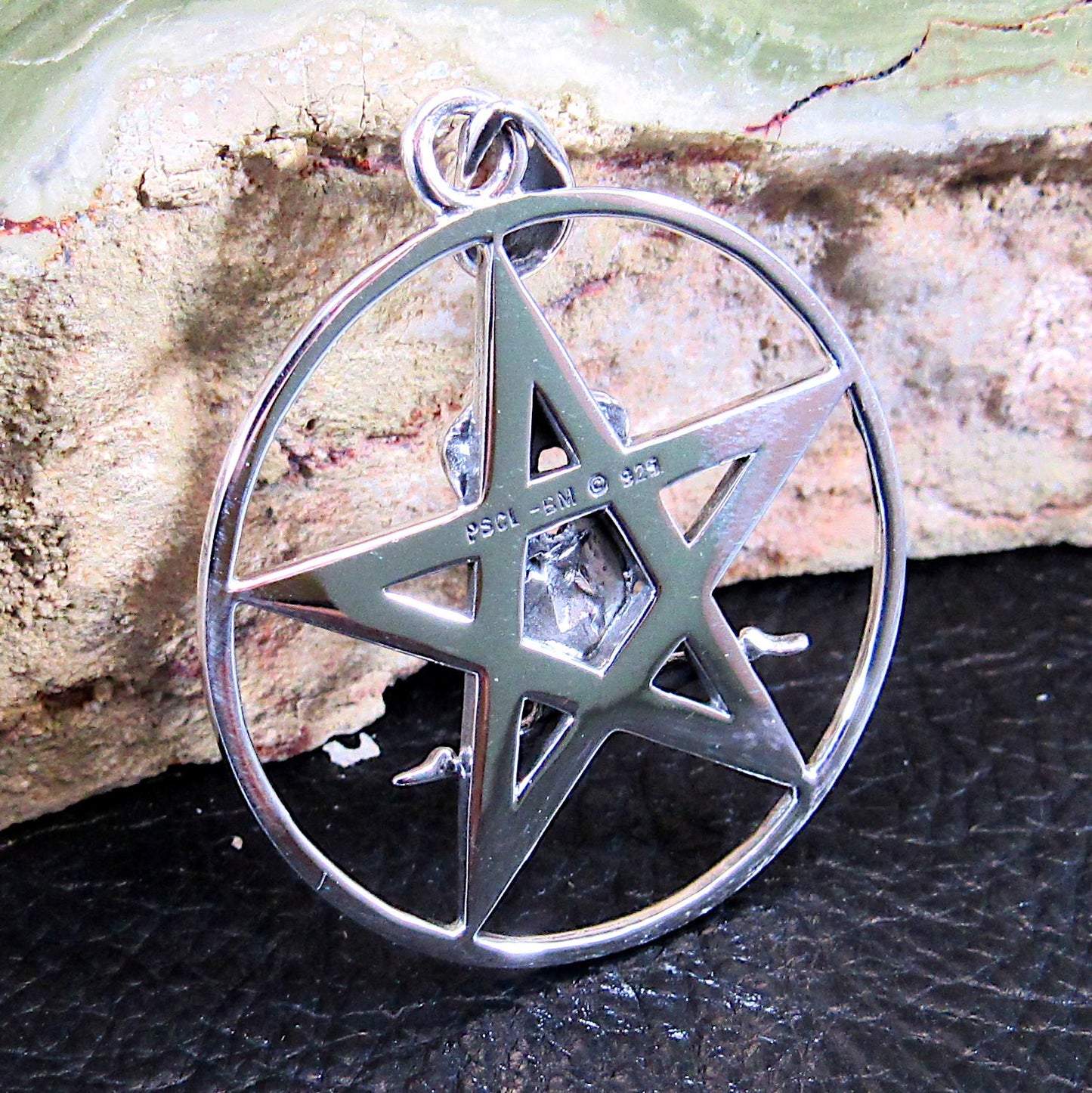 Lovers Pentacle Pendant, Solid 925 Sterling Silver Erotic Pagan Necklace Amulet, Sacred Union Wiccan Jewelry, Tantric Couple Occult Talisman