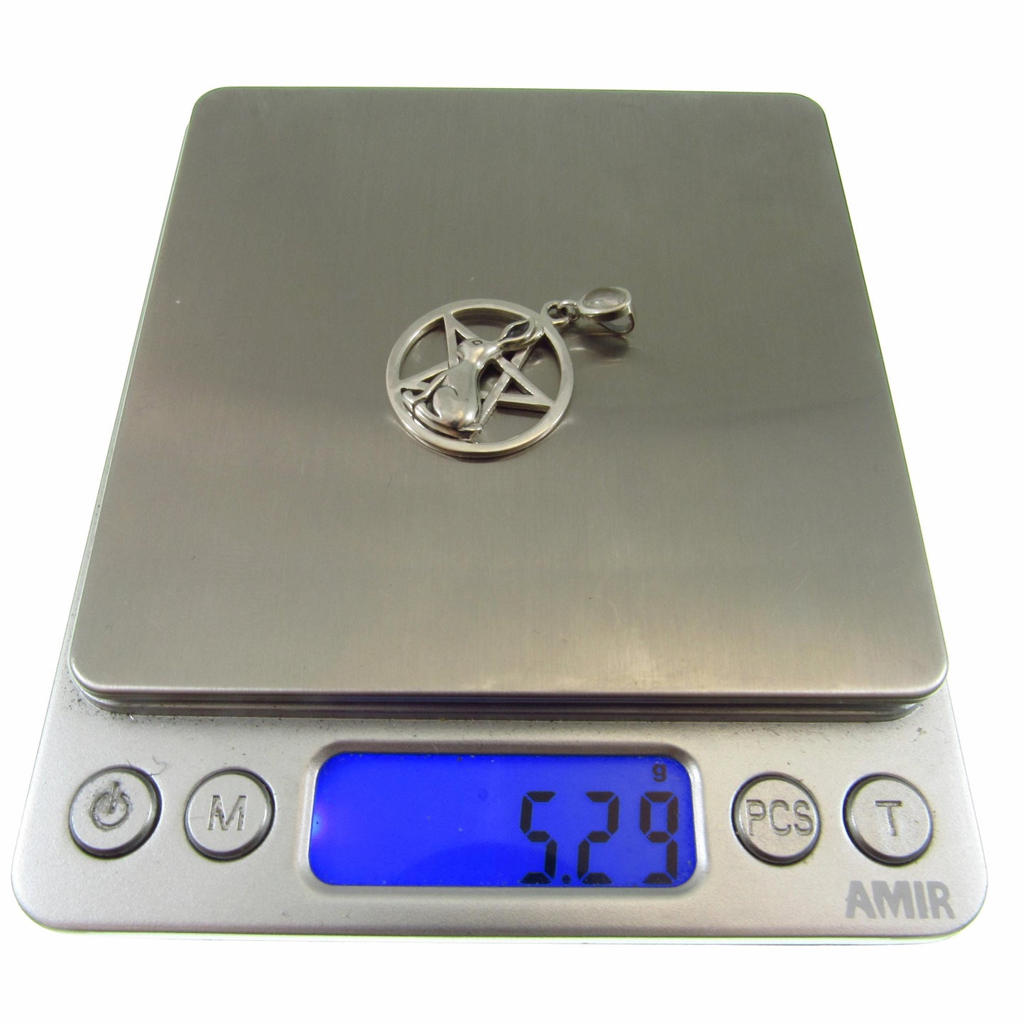 Solid 925 Sterling Silver Hare Pentacle Pendant, Pagan Wiccan Ostara Jewelry, Spring Equinox Rabbit Charm, Witchcraft Nature Amulet