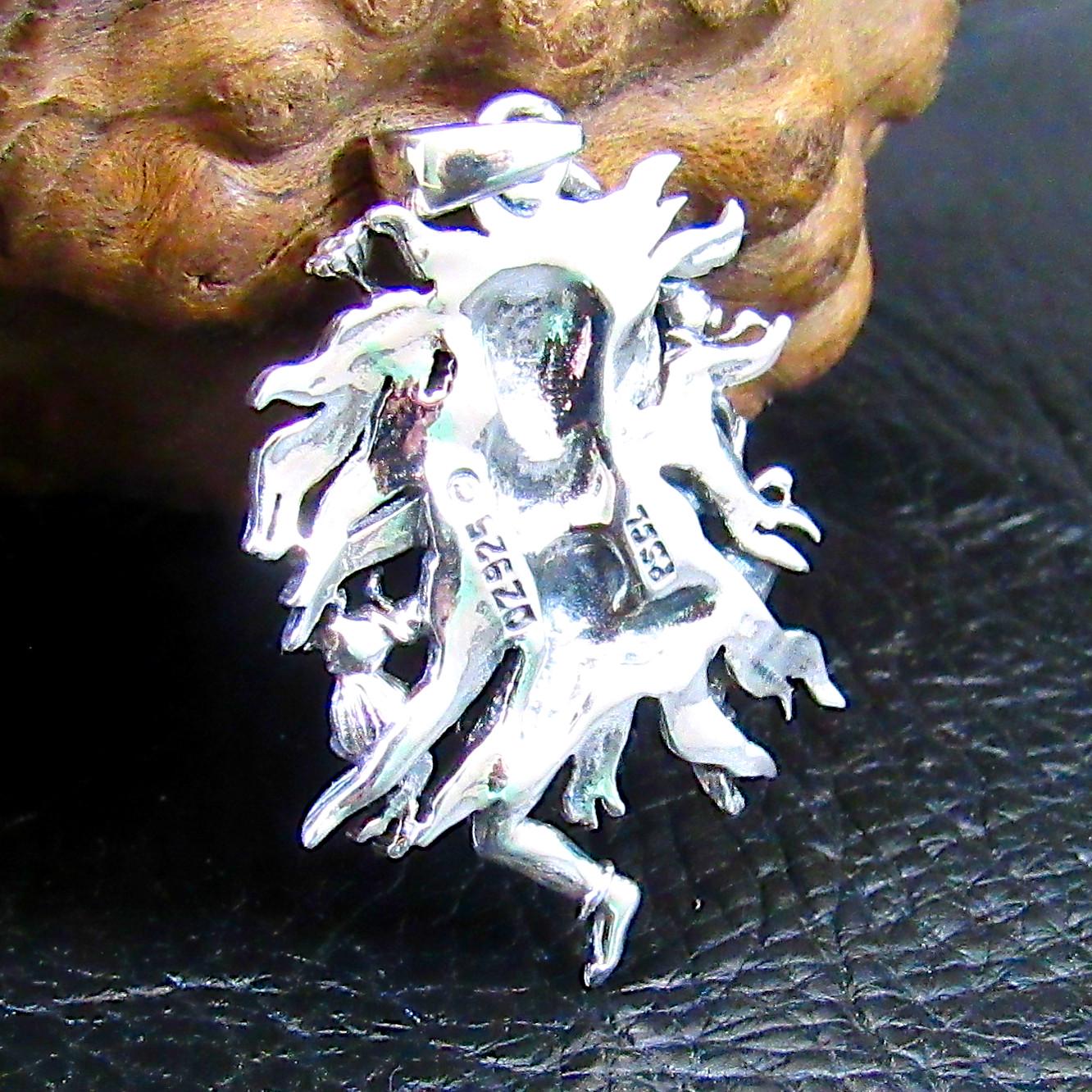 Kali Goddess Pendant / Solid 925 Sterling Silver / Fierce Hindu Deity Amulet, Powerful Spiritual Jewelry, Statement Necklace Pendant