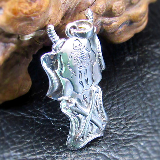 Solid 925 Sterling Silver Skeleton Pendant – Queen Anne’s Revenge Pirate Jewelry, Skull & Bones Nautical Amulet, Gothic Maritime Talisman