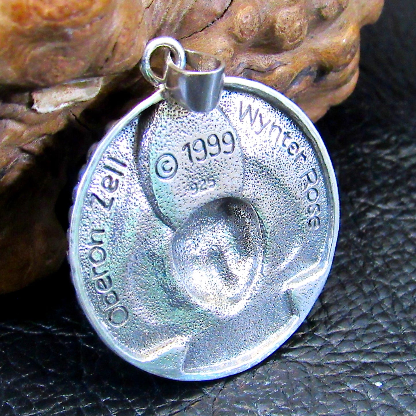 Large Solid 925 Sterling Silver Ariel Bird Goddess Pendant by Oberon Zell, Mythical Winged Goddess Necklace Amulet, Vintage Pagan Jewelry