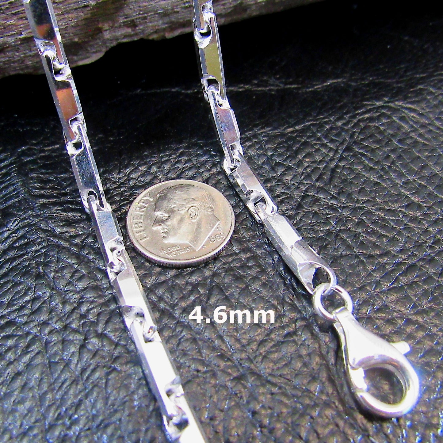 Italian Heshe Chain / Solid 925 Sterling Silver / Unisex He-She Bracelet or Necklace, Industrial Jewelry for Men or Women, Made in Italy