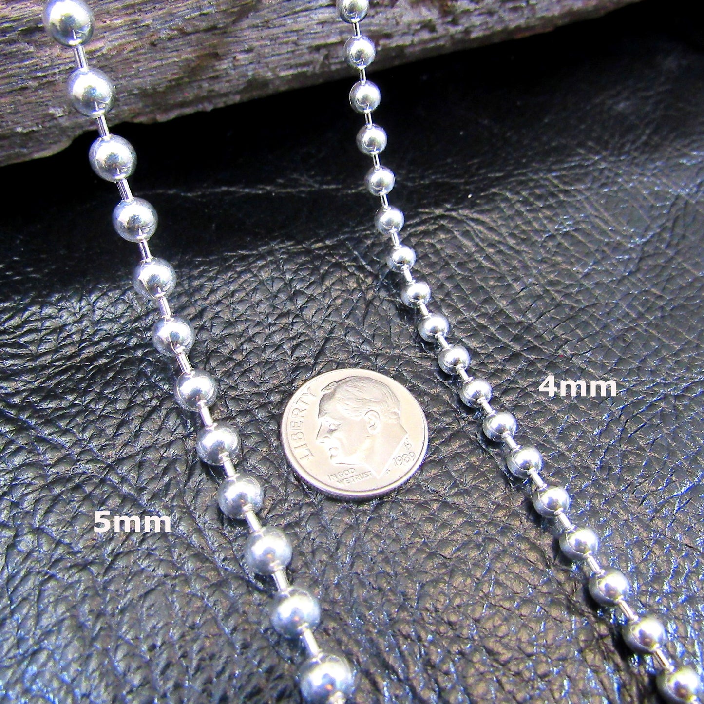 Solid 925 Sterling Silver Italian Ball Bead Necklace / Bracelet, Men's or Women's Jewelry, Dogtag Military ID Chain, Dainty to Chunky Sizes