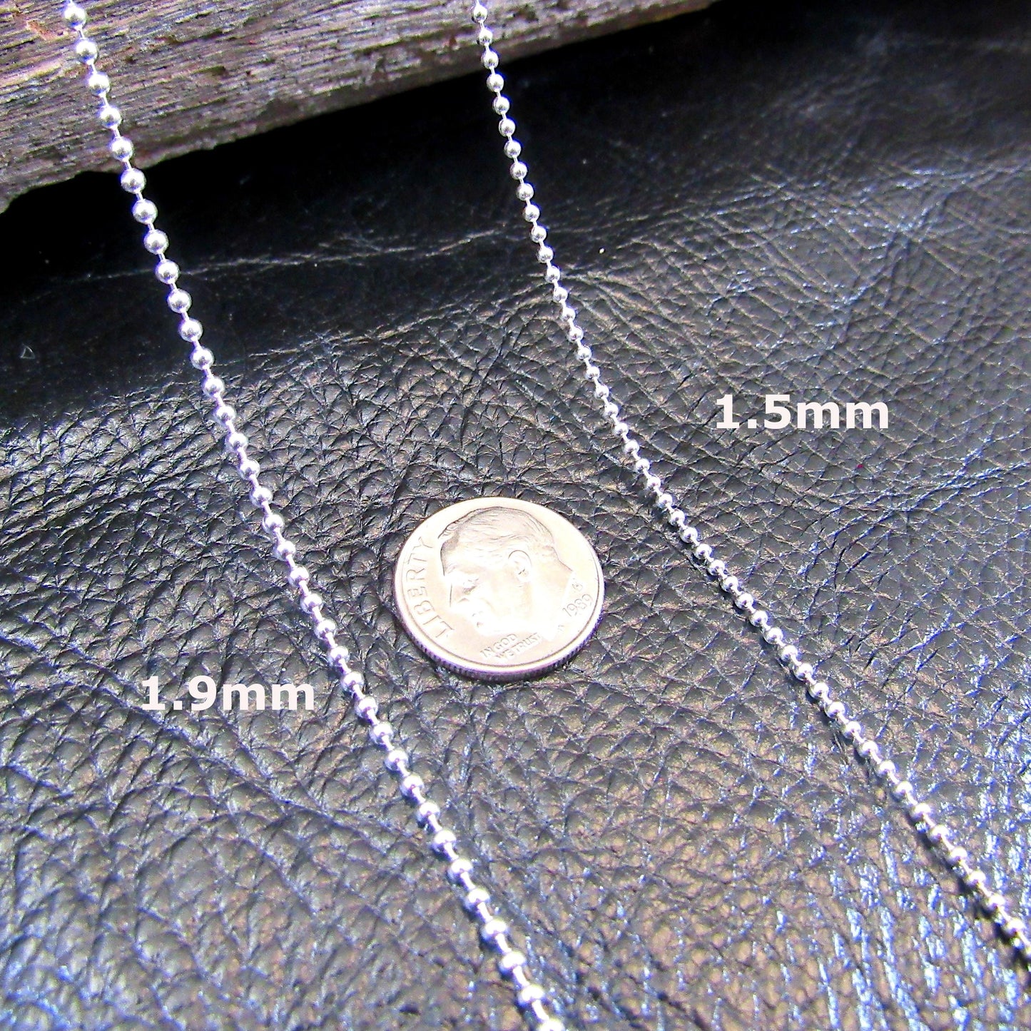 Solid 925 Sterling Silver Italian Ball Chain Bead Necklace, Men's and Women's Bracelet, Dogtag Military ID Jewelry, Dainty to Chunky Styles