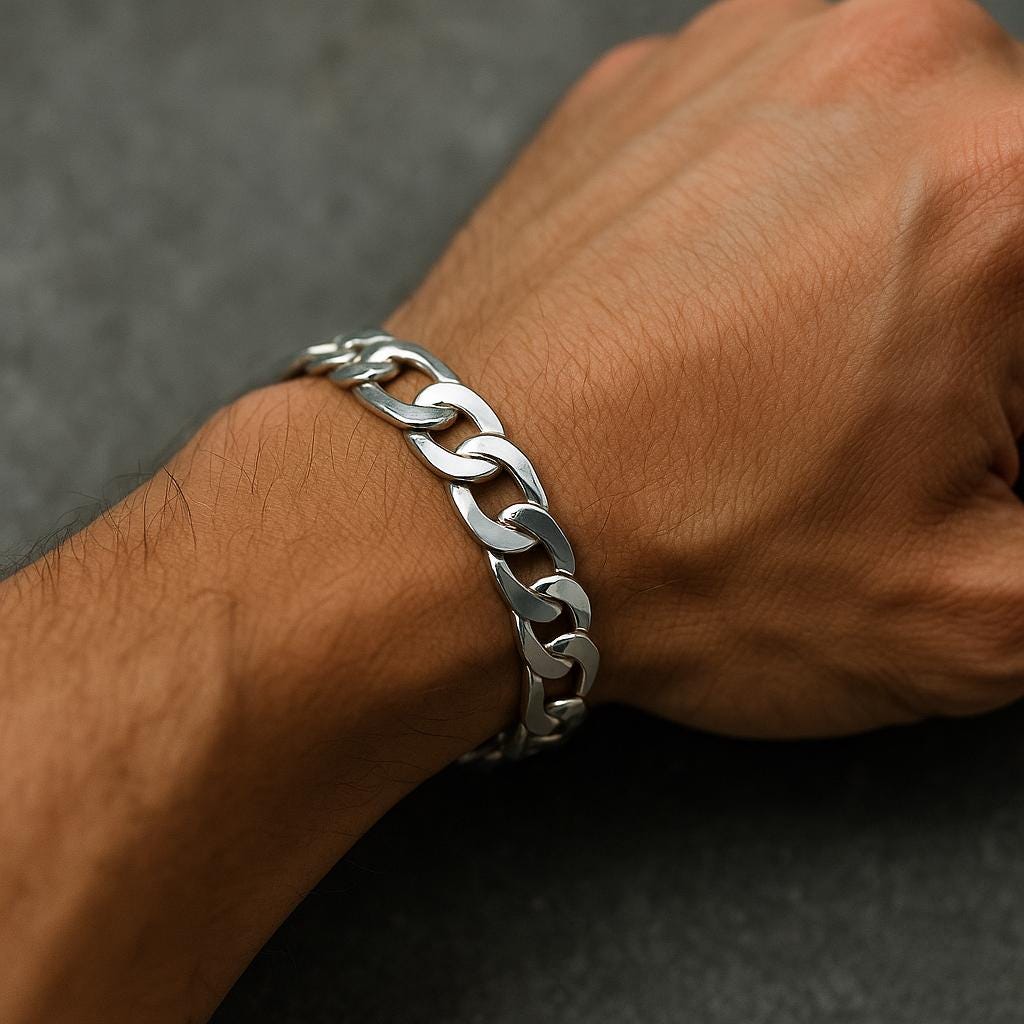 Figaro Link Bracelet Chain, Solid 925 Sterling Silver, Made in Italy, Unisex Italian Urban Jewelry, Chunky and Dainty Sizes for Men & Women