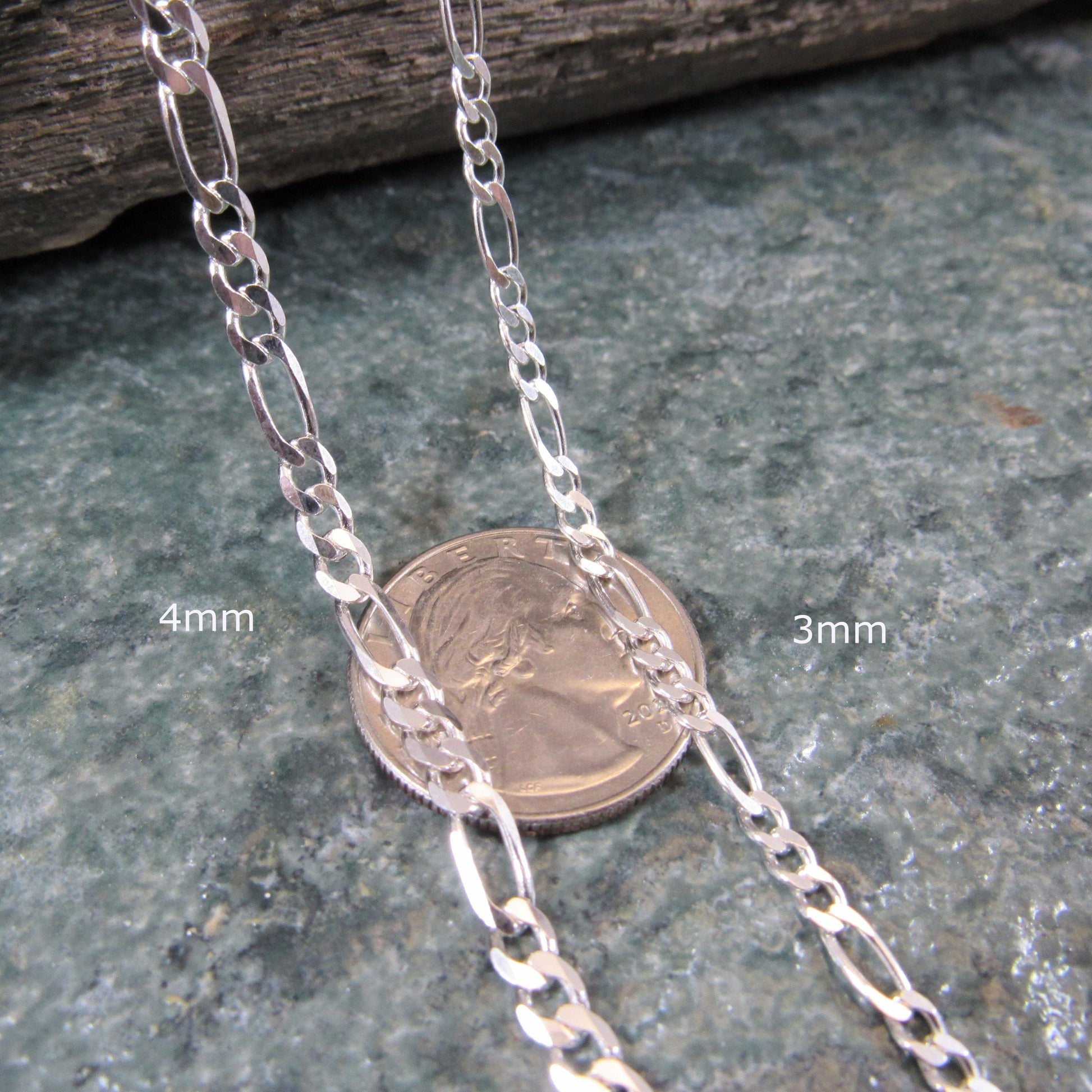 925 Figaro Link Bracelet Chain, Solid Sterling Silver, Made in Italy, Unisex Italian Urban Jewelry, Chunky and Dainty Sizes for Men & Women