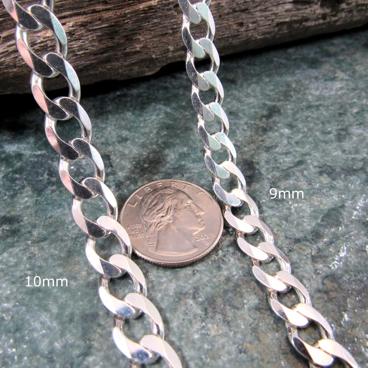 Solid 925 Sterling Silver Curb Chain Bracelet, Heavy Cuban Link Wristwear Chains for Men, Dainty Unisex Jewelry for Women, Made in Italy