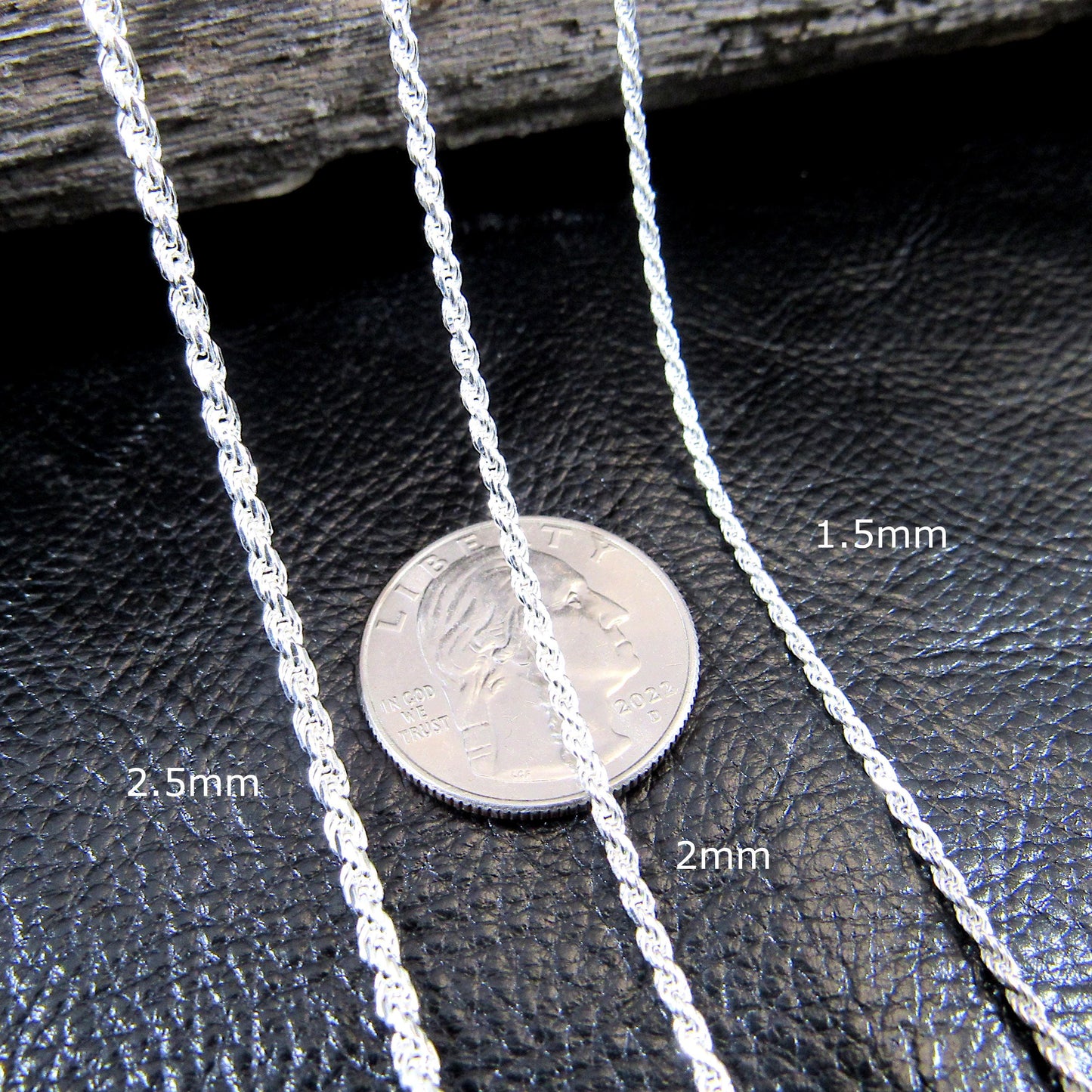 Solid 925 Sterling Silver Italian Rope Chain Necklace / Bracelet, Diamond Cut Rope, Made in Italy, Men's & Women's Urban Hip Hop Jewelry