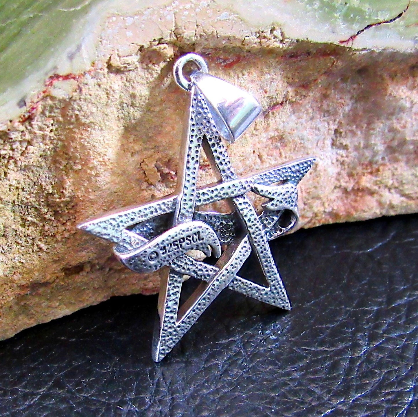 Witch Diva Pentagram Necklace Pendant, Solid 925 Sterling Silver Pagan / Wiccan Amulet, Gothic & Occult Jewelry Gift Idea