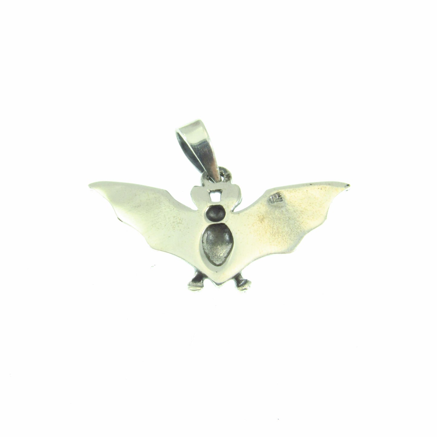 Solid 925 Sterling Silver Upright Bat Pendant – Gothic Vampire Necklace Charm, Occult Gift for Men & Women, Flying Bat Totem