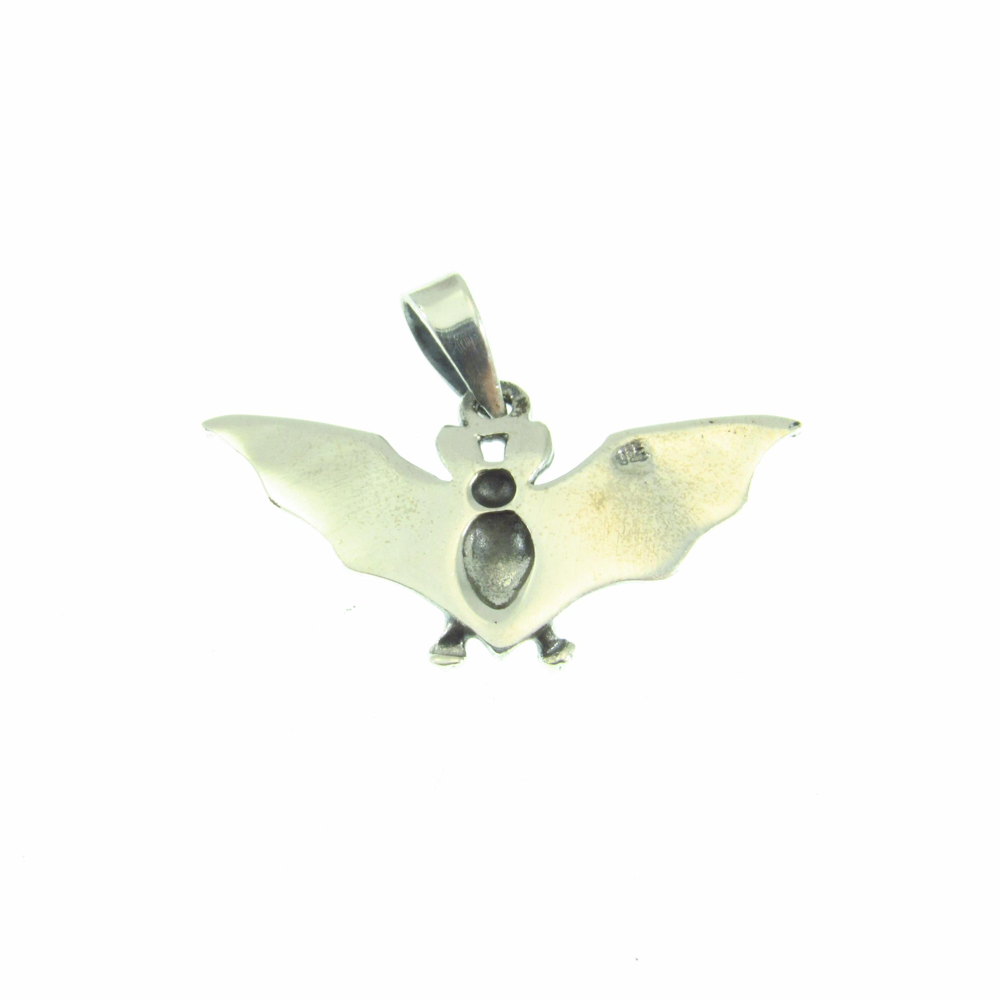 Solid 925 Sterling Silver Upright Bat Pendant – Gothic Vampire Necklace Charm, Occult Gift for Men & Women, Flying Bat Totem
