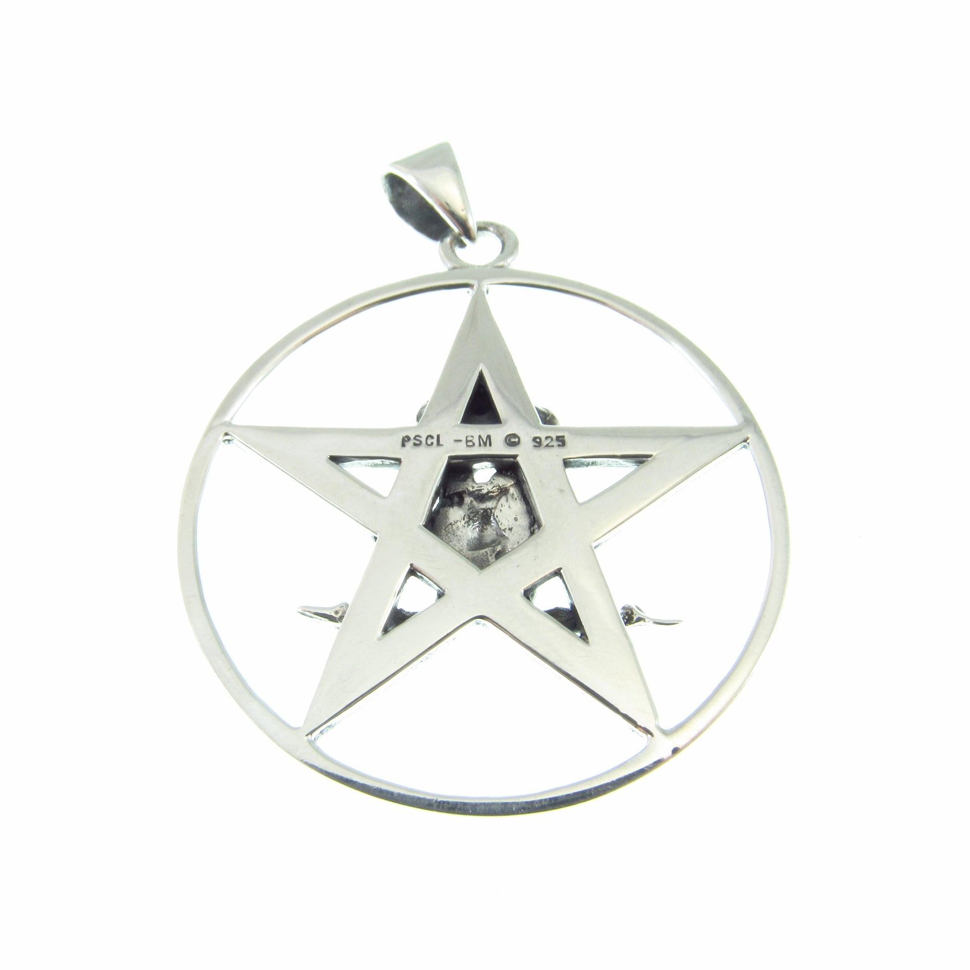 Solid 925 Sterling Silver, Tantric Couple Pentagram Pendant, Sacred Union Pagan Witch Jewelry