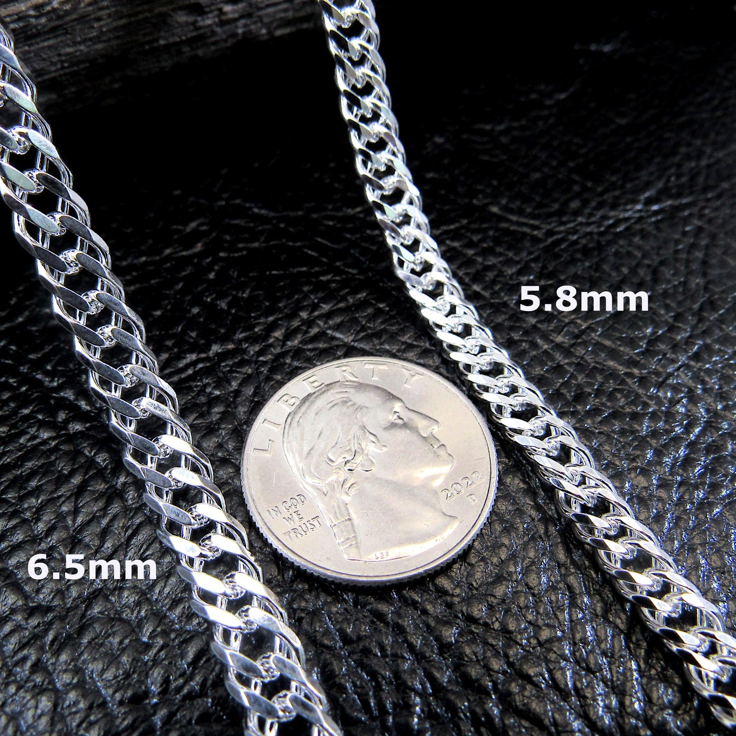 Solid 925 Sterling Silver Italian Rombo Chain, Rambo Chain, Double Curb Link Necklace or Bracelet, Men's Unique Designer Chains