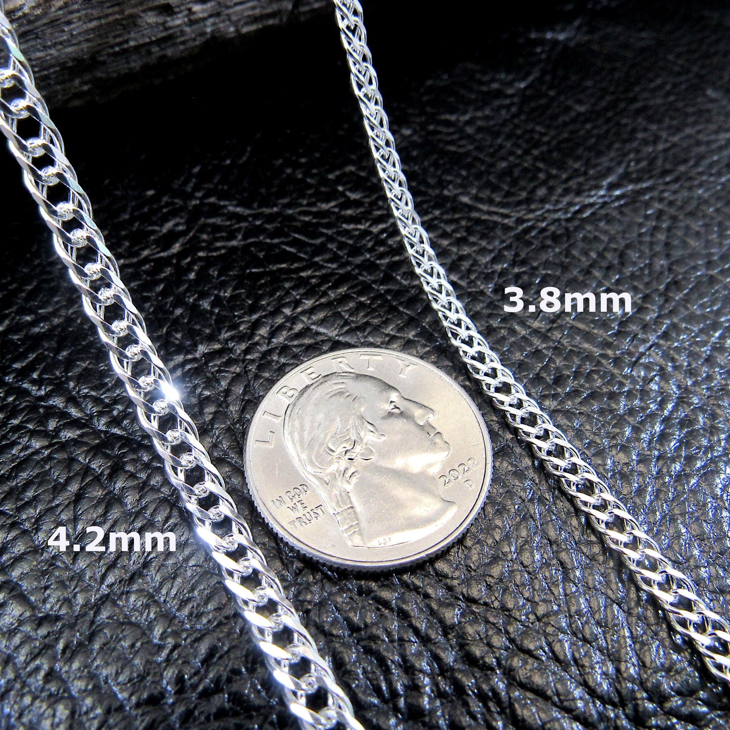 Solid 925 Sterling Silver Italian Rombo Chain, Diamond Cut Rambo Chain, Double Link Curb Chain Necklace or Bracelet, Men's Urban Jewelry