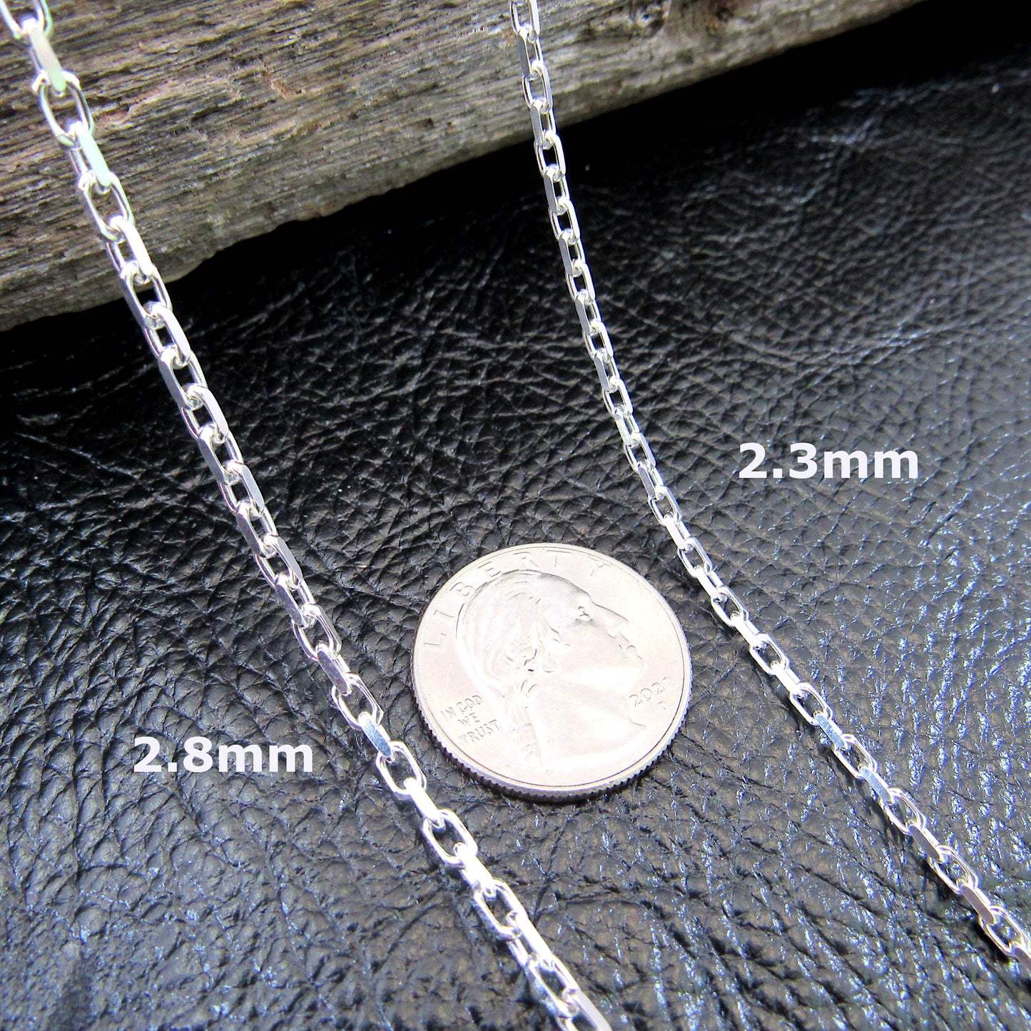 Solid 925 Sterling Silver Italian Diamond Cut Forzatina Cable Chain, Men's Nautical Anchor Link Necklace or Bracelet, Made in Italy