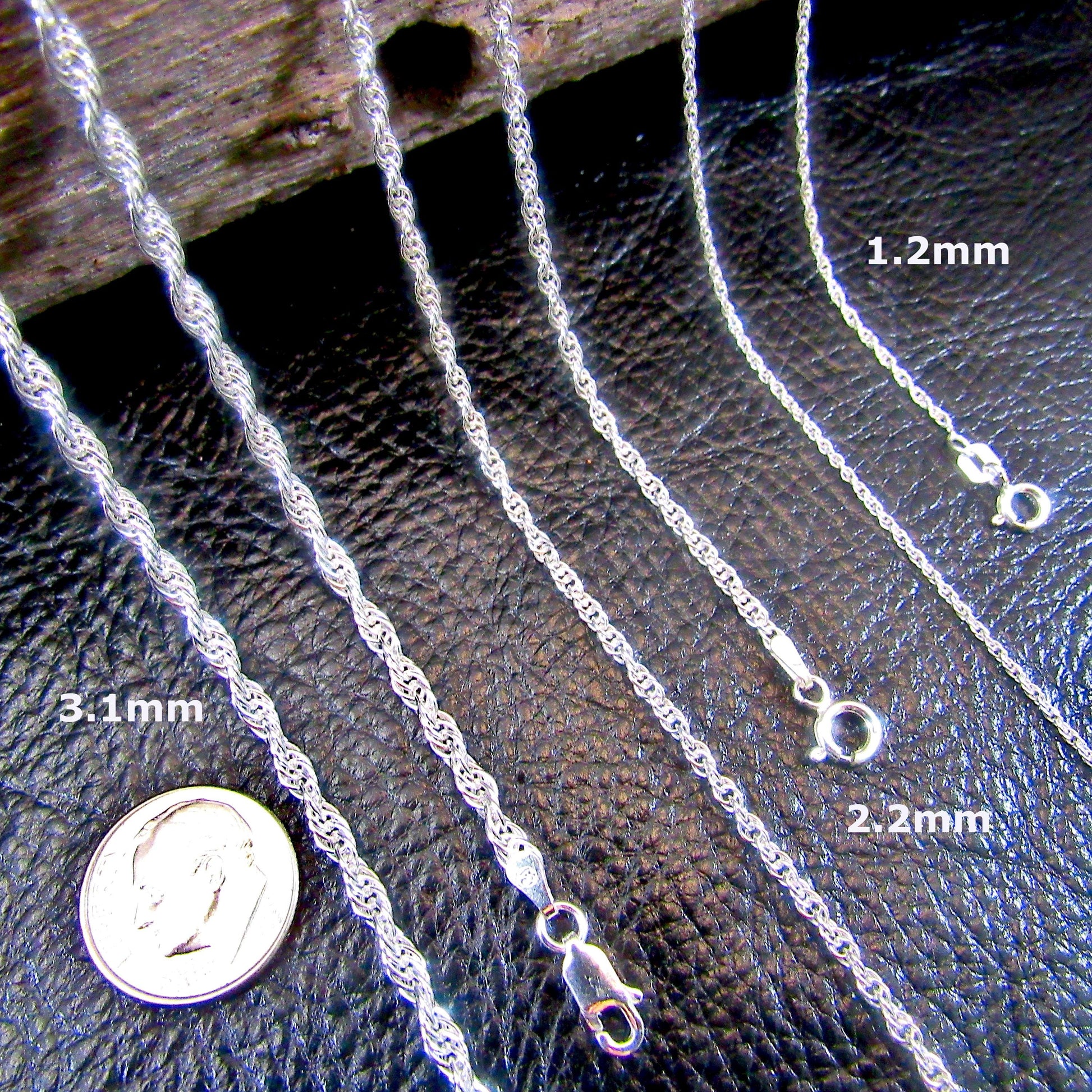 Solid 925 Sterling Silver Italian Twisted Rope Chain, Women's Necklace, Womens Fine Jewelry Made in Italy