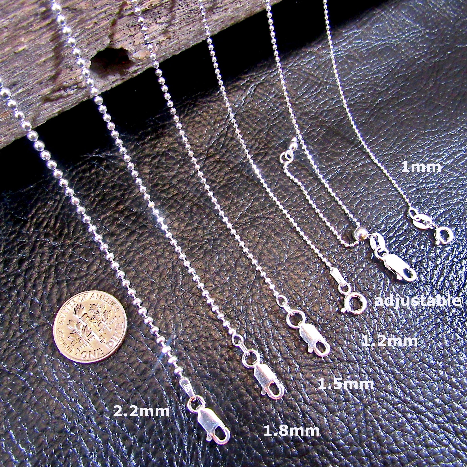 Solid 925 Sterling Silver Italian Diamond Cut Ball Chain Bead Necklace, Shiny Beads Chain, Women's Dainty Everyday Jewelry, Made in Italy