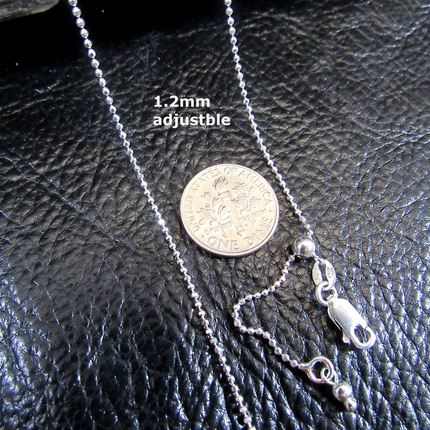 Solid 925 Sterling Silver Italian Diamond Cut Ball Chain Bead Necklace, Shiny Beads Chain, Women's Dainty Everyday Jewelry, Made in Italy