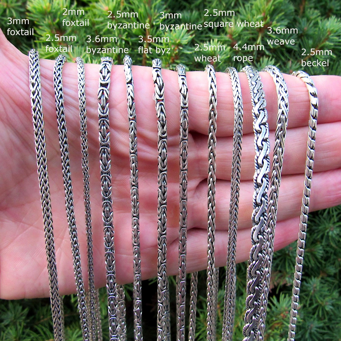 Solid 925 Sterling Silver Balinese Chains, Necklace or Bracelet – Handmade in Bali, Oxidized Unisex Jewelry, Unique Gift for Men & Women