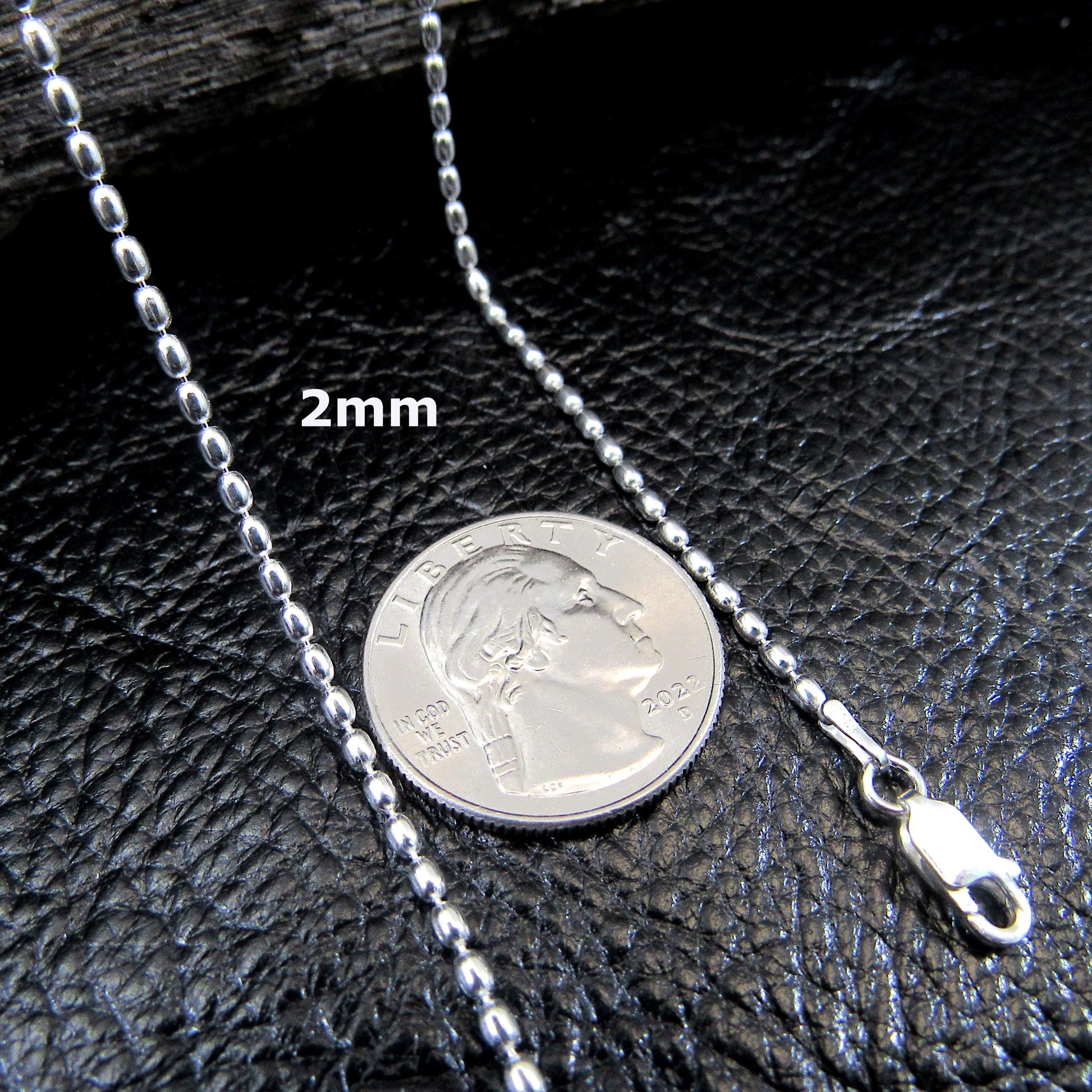 Solid 925 Sterling Silver Italian Oval Bead Chain, Rice Bead Necklace or Bracelet, Unisex Stacking and Layering Jewelry, Made in Italy