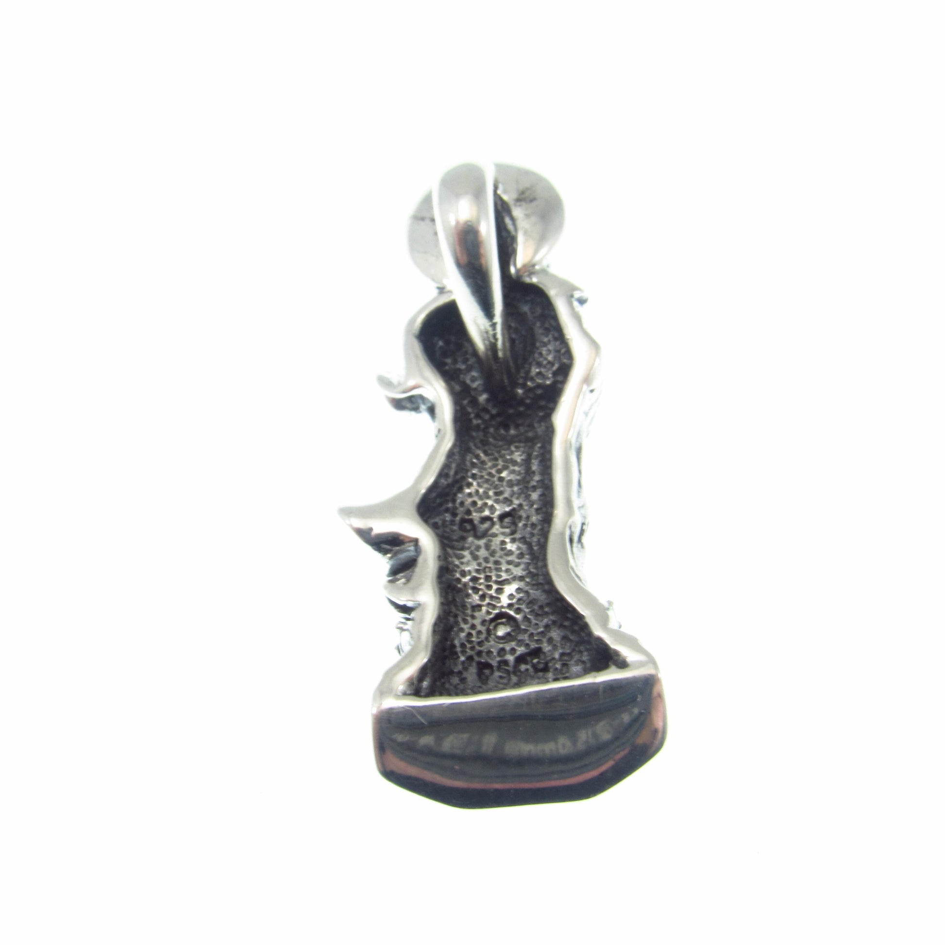 Solid 925 Sterling Silver Guan Yin Slide Pendant – Buddhist Bodhisattva of Compassion Jewelry, Chinese Kwan Yin Amulet, Spiritual Gift