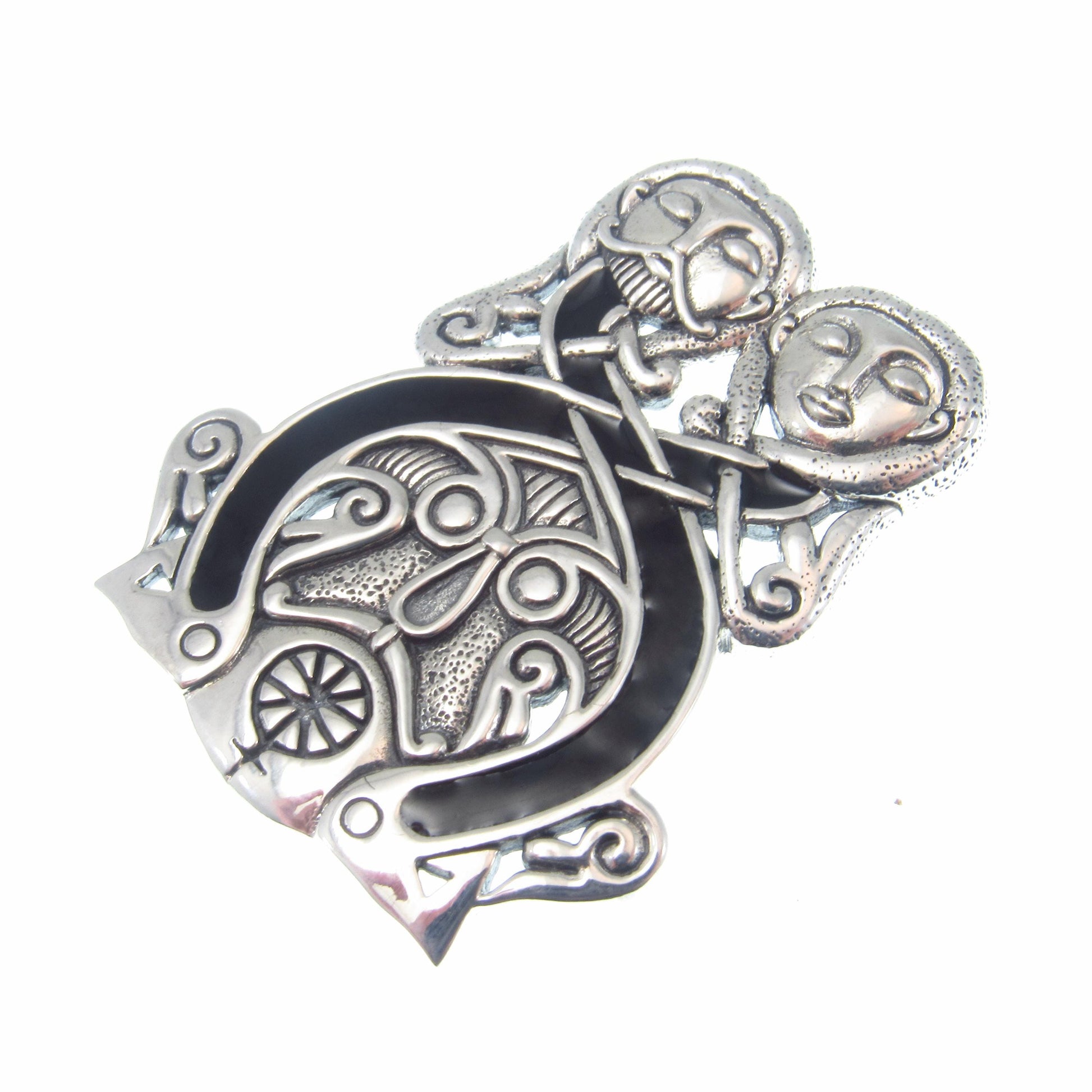 Viking Borre Courtship Pendant | Solid 925 Sterling Silver, Courtney Davis Design | Norse Pagan Amulet | Unisex Celtic Knotwork Jewelry