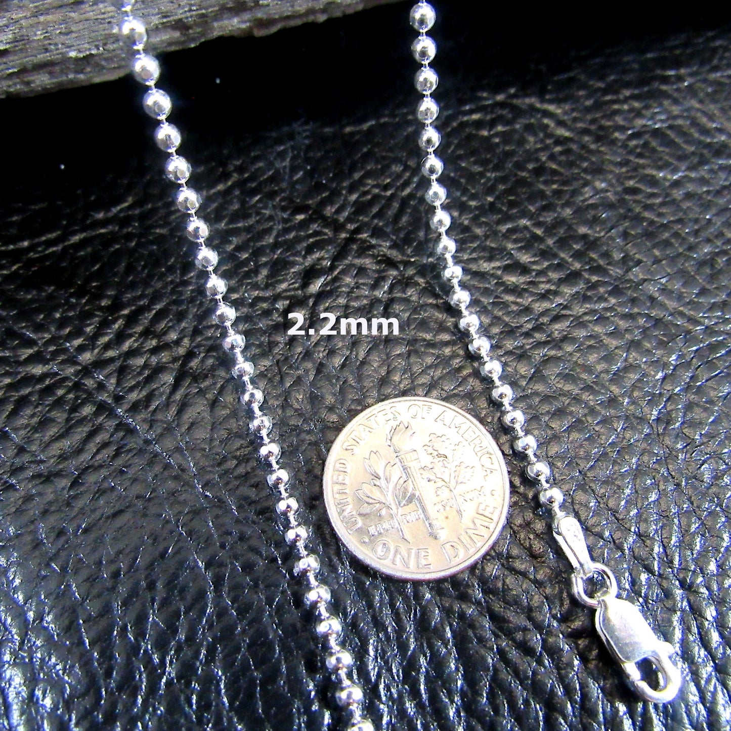 Solid 925 Sterling Silver Italian Diamond Cut Ball Chain Bead Necklace, Shiny Beads Chain, Women's Dainty Everyday Jewelry, Made in Italy