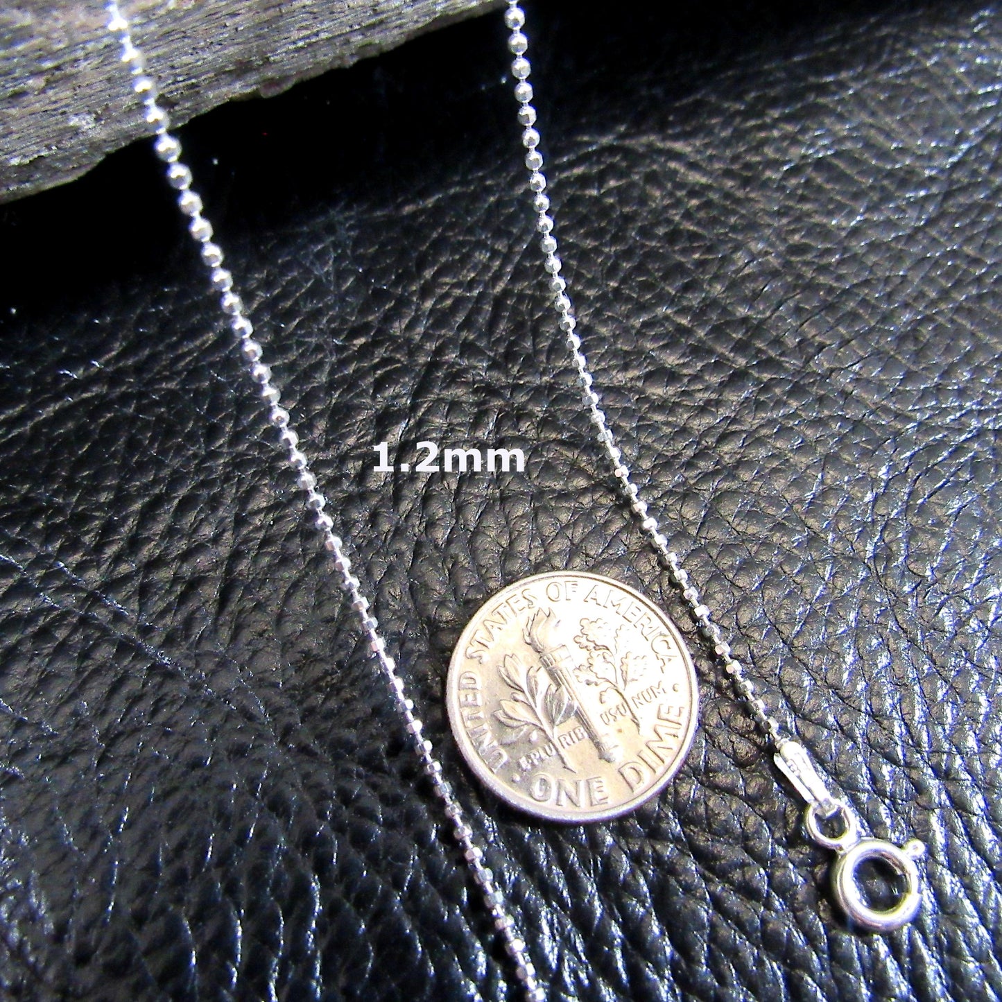 Solid 925 Sterling Silver Italian Diamond Cut Ball Chain Bead Necklace, Shiny Beads Chain, Women's Dainty Everyday Jewelry, Made in Italy