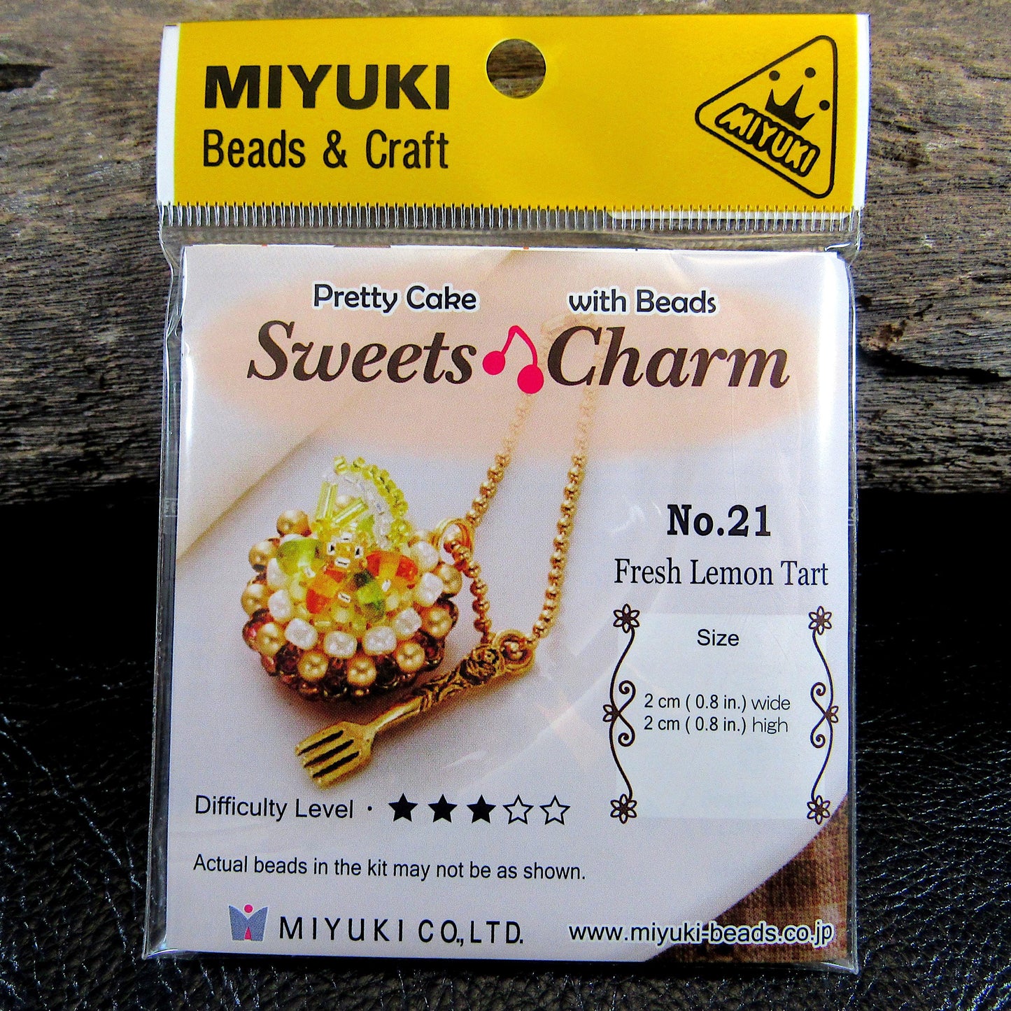 Fresh Lemon Tart Kit, Miyuki Bead Jewelry Making Kit, MAS-21, Sweet Treats Pretty Cake, Difficulty Level 3/5, Japanese Seed Beads Project