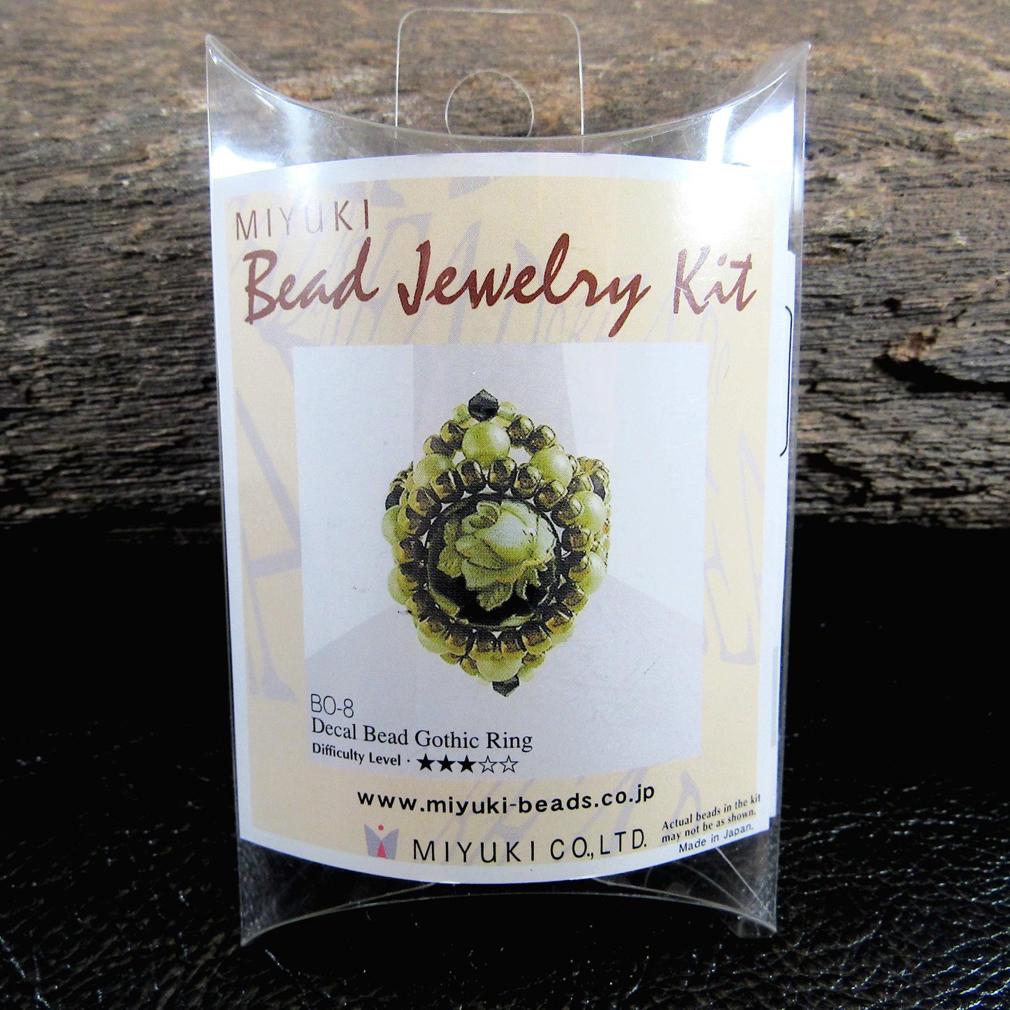 Decal bead Gothic Ring, Miyuki Bead Jewelry Making Kit, BO-8, Difficulty Level 3/5, Japanese Seed Beads Project