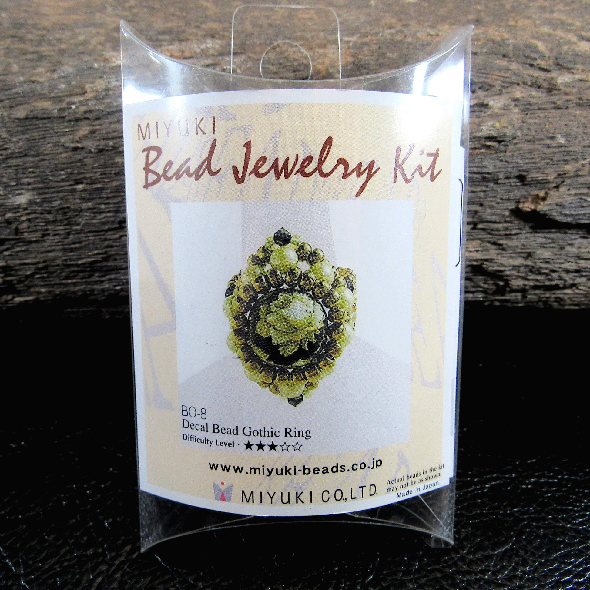 Decal bead Gothic Ring, Miyuki Bead Jewelry Making Kit, BO-8, Difficulty Level 3/5, Japanese Seed Beads Project
