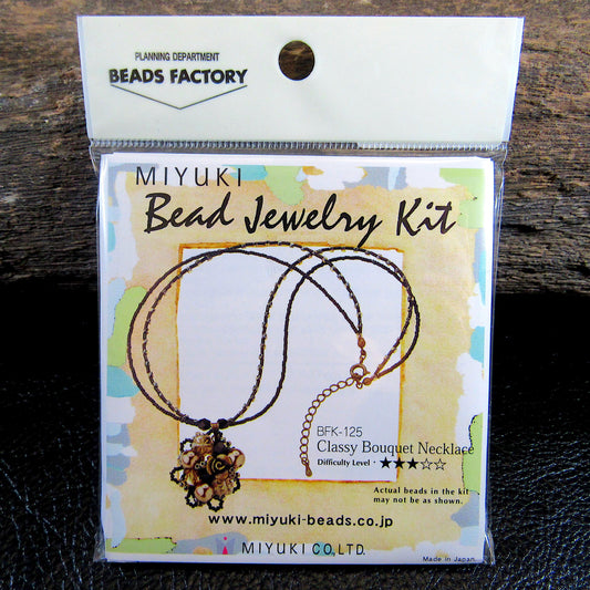 Classy Bouquet Necklace, Miyuki Bead Jewelry Making Kit, BFK-125, Difficulty Level 3/5, Japanese Seed Beads Project