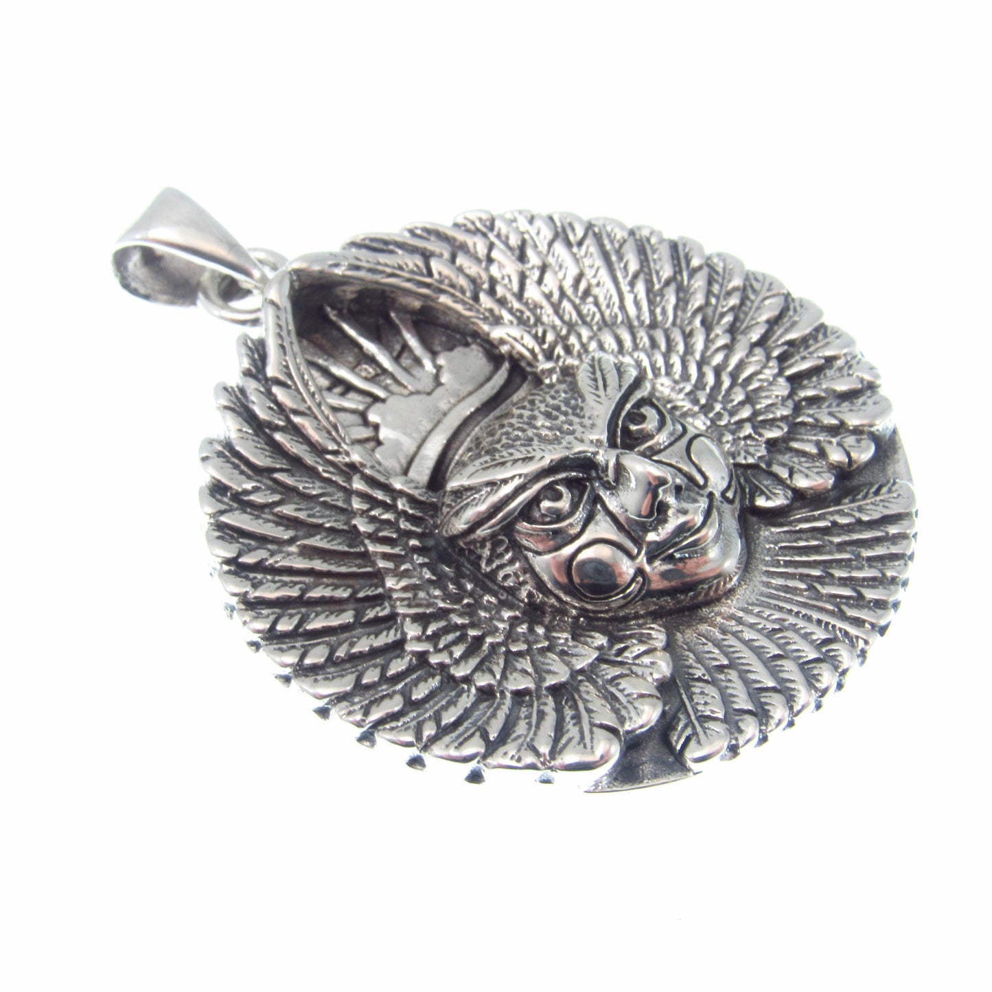 Solid 925 Sterling Silver Ariel Bird Goddess Pendant – Oberon Zell Mythical Winged Pagan Amulet