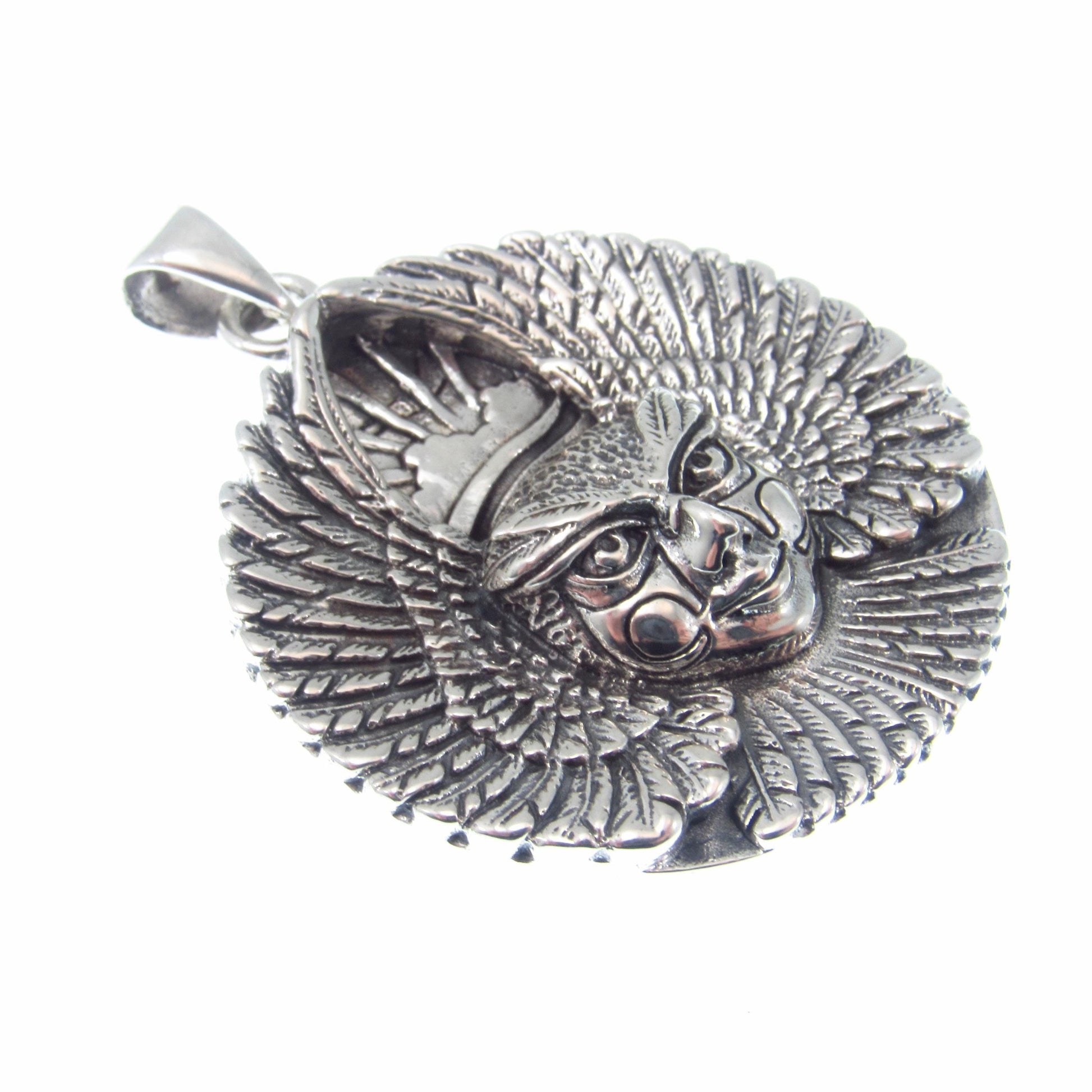 Solid 925 Sterling Silver Ariel Bird Goddess Pendant – Oberon Zell Mythical Winged Pagan Amulet