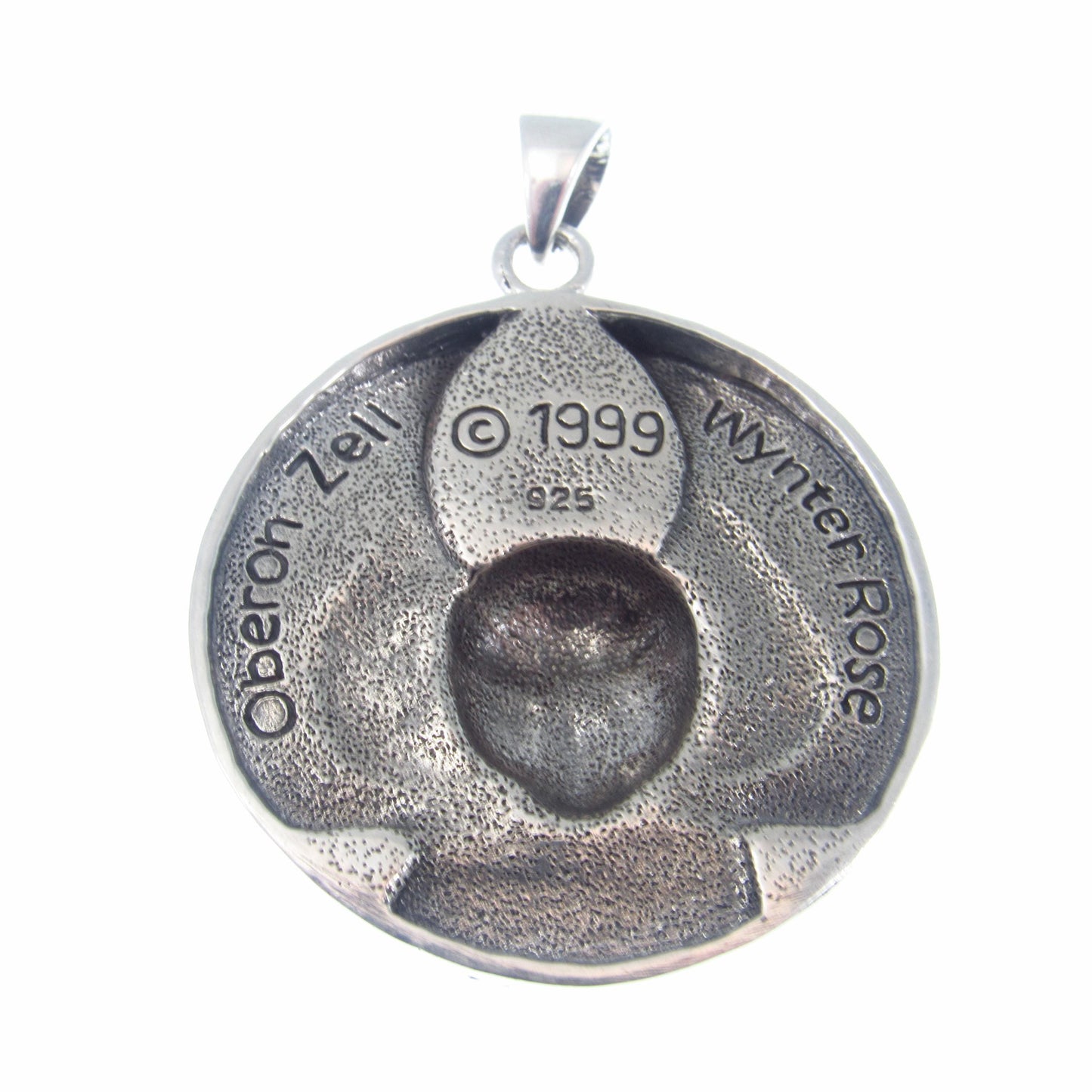 Large Solid 925 Sterling Silver Ariel Bird Goddess Pendant by Oberon Zell, Mythical Winged Goddess Necklace Amulet, Vintage Pagan Jewelry