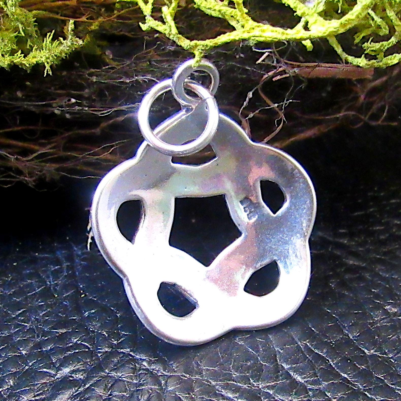 Solid 925 Sterling Silver Celtic Cinquefoil Knot Pendant, Solomon's Seal, Handcrafted Pentafoil Knot Jewelry
