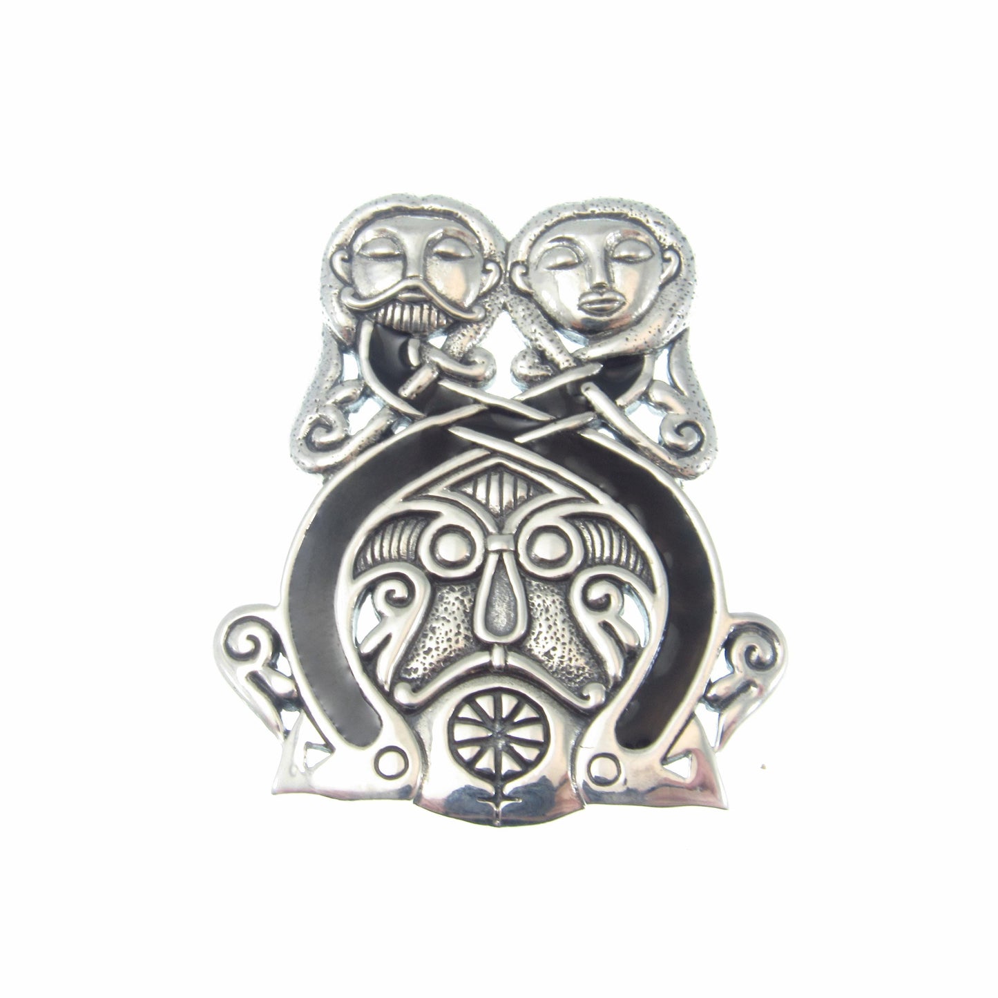 Viking Borre Courtship Pendant | Solid 925 Sterling Silver, Courtney Davis Design | Norse Pagan Amulet | Unisex Celtic Knotwork Jewelry
