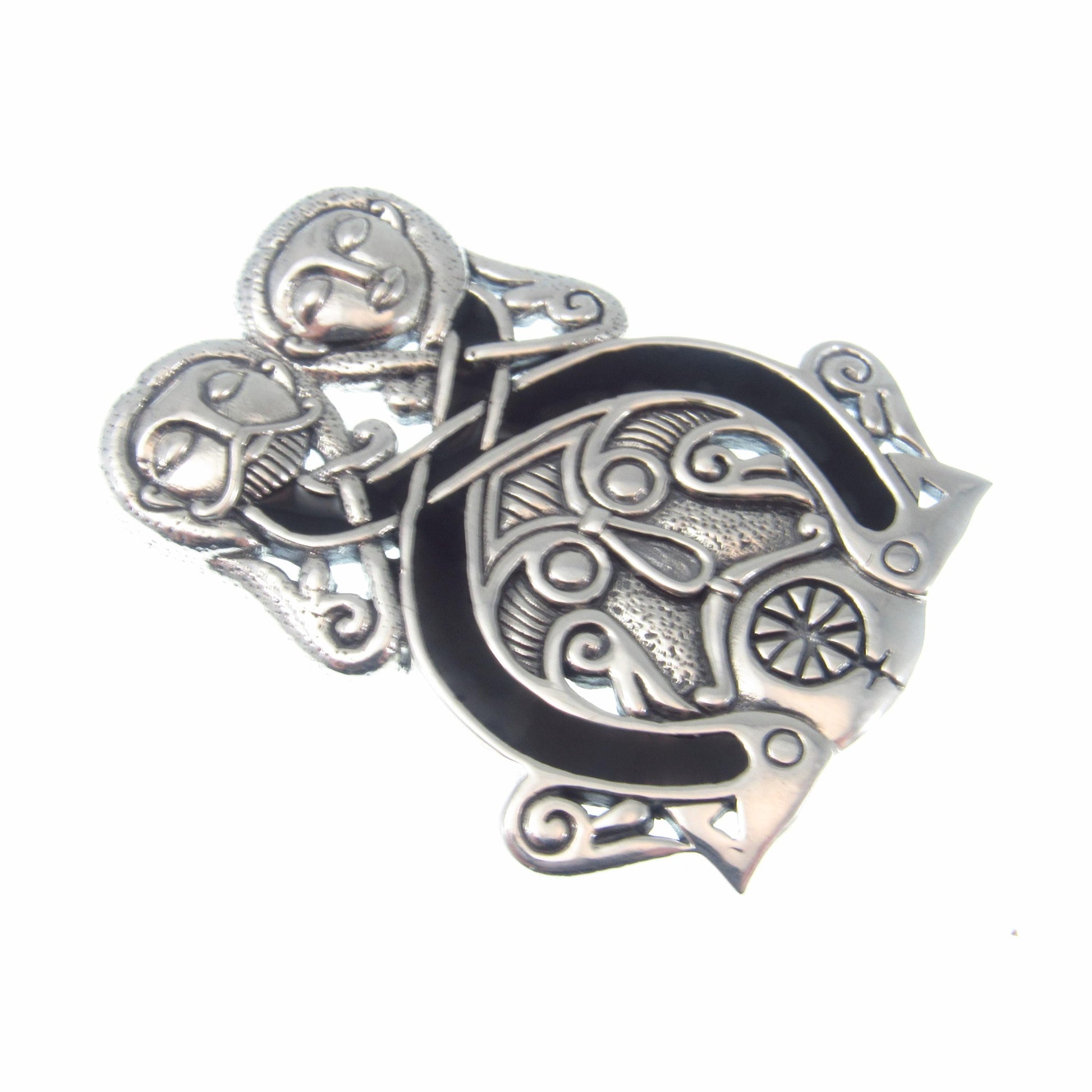 Viking Borre Courtship Pendant | Solid 925 Sterling Silver, Courtney Davis Design | Norse Pagan Amulet | Unisex Celtic Knotwork Jewelry