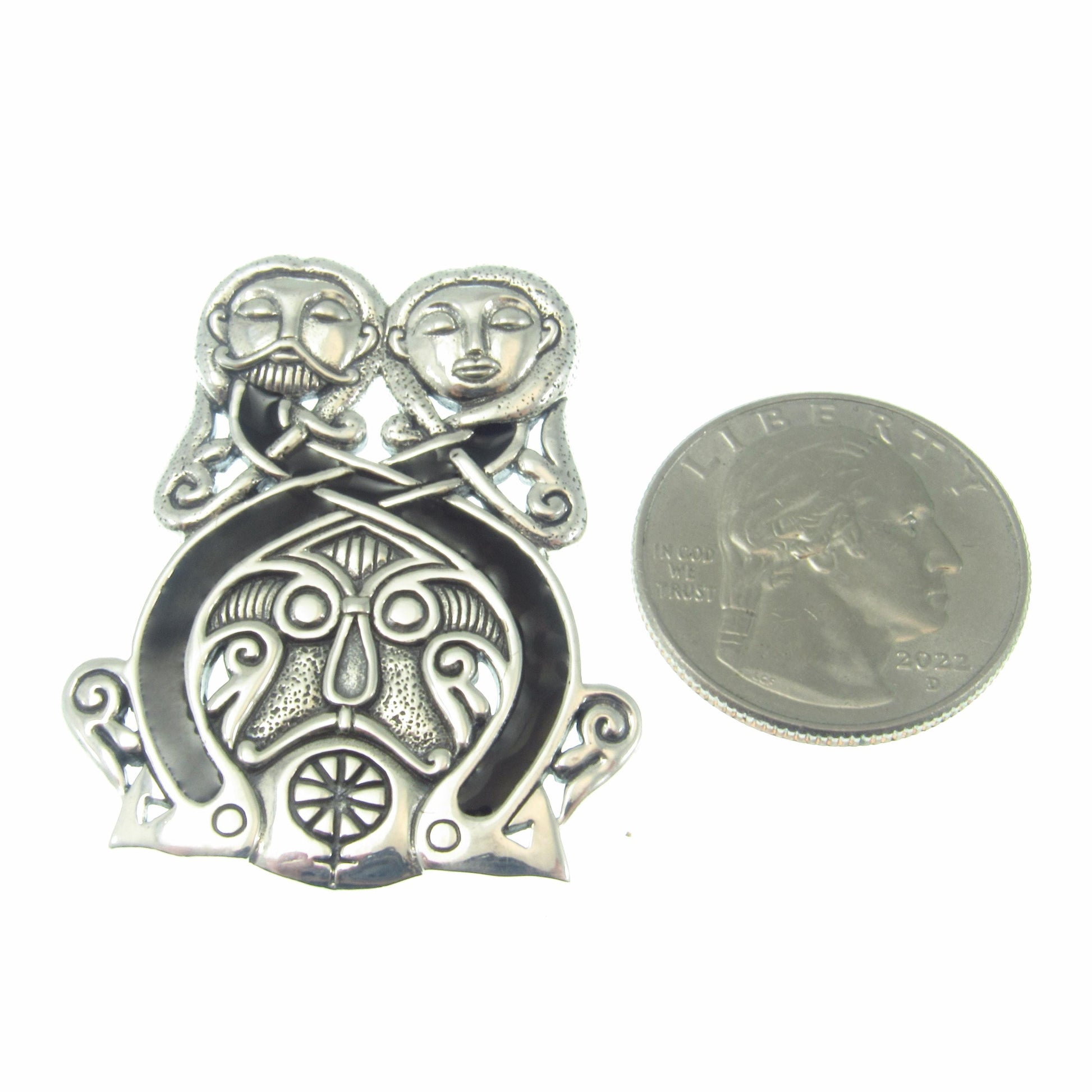 Viking Borre Courtship Pendant | Solid 925 Sterling Silver, Courtney Davis Design | Norse Pagan Amulet | Unisex Celtic Knotwork Jewelry
