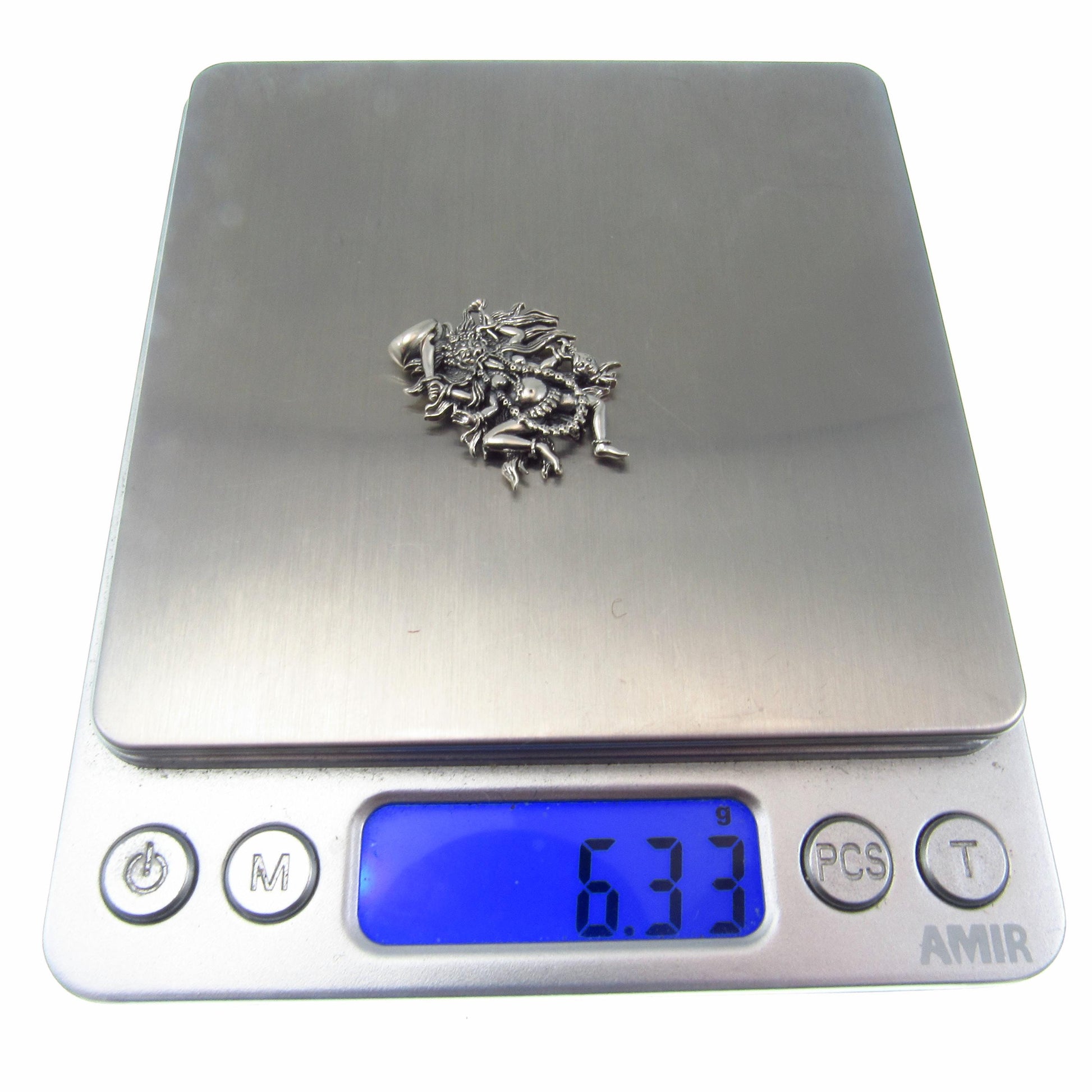 Kali Goddess Pendant / Solid 925 Sterling Silver / Fierce Hindu Deity Amulet, Powerful Spiritual Jewelry, Statement Necklace Pendant