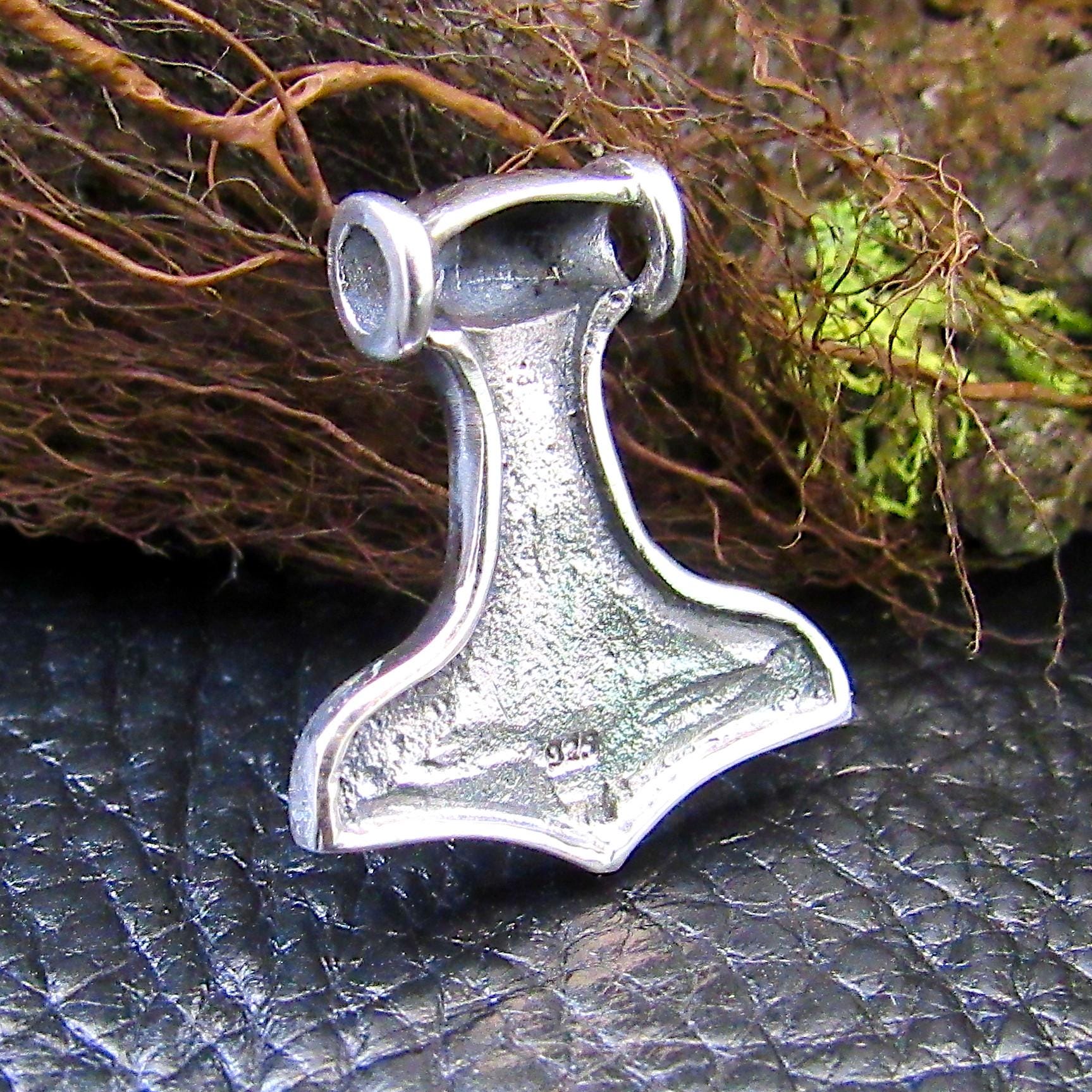 925 Sterling Silver Norse Thor's Hammer Mjollnir Slide Pendant
