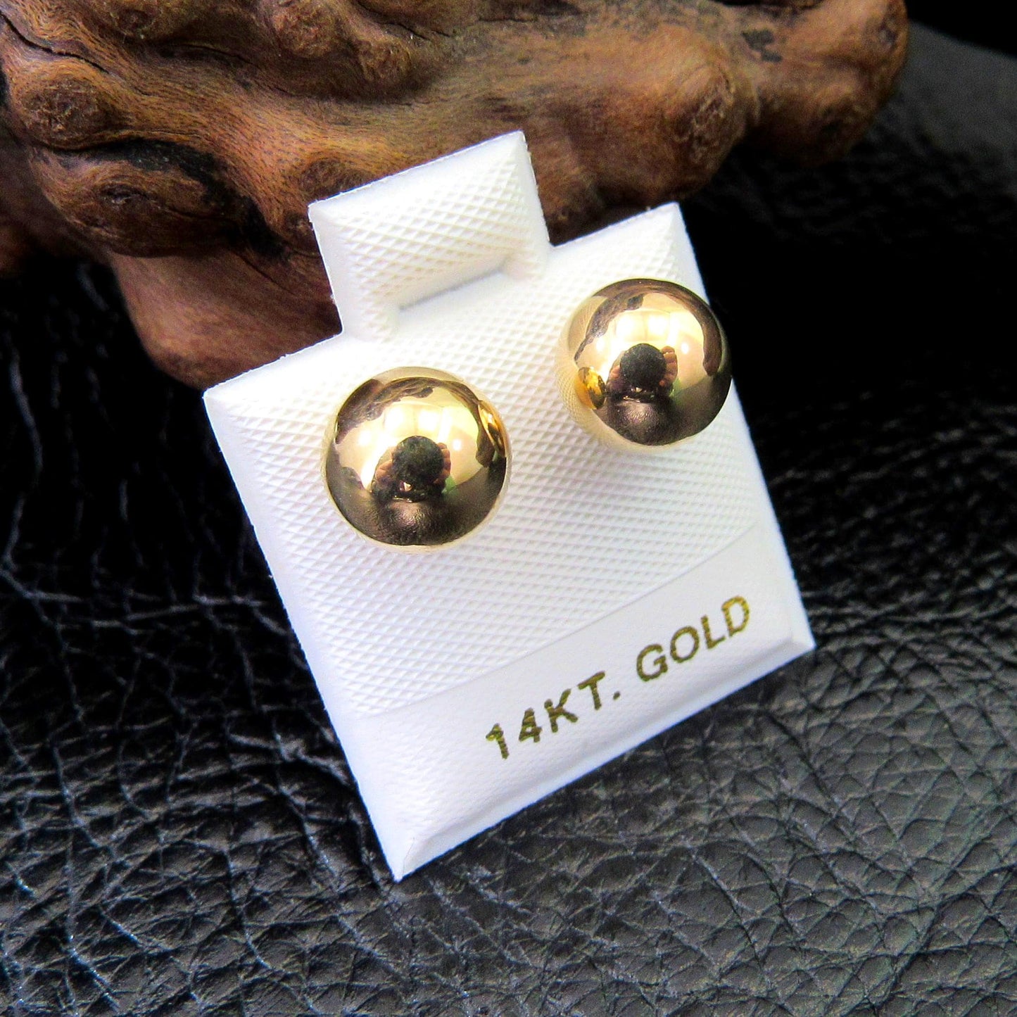 14k Gold Ball Stud Earrings – Simple Round Studs in Small, Medium & Large Sizes – Minimalist Earring Balls for Men / Women