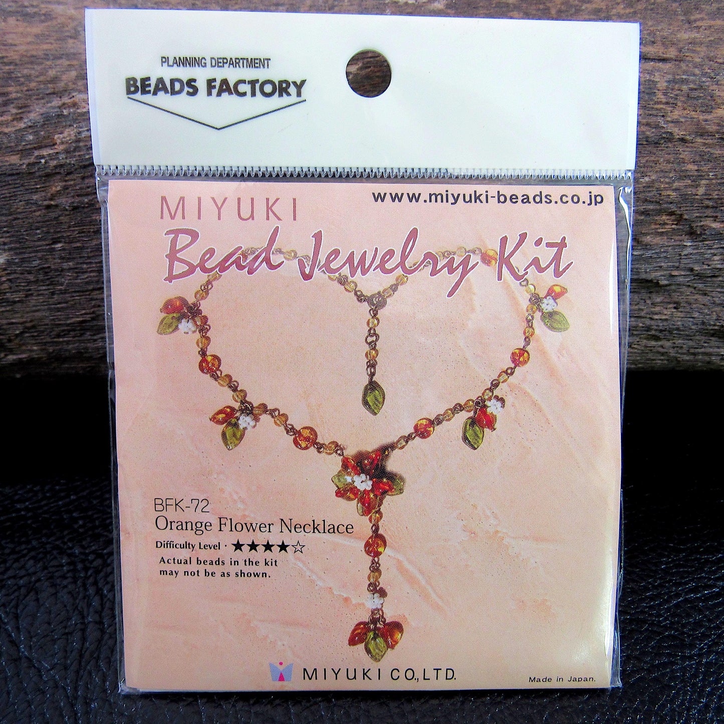 MIYUKI Bead Jewelry Kit – DIY Orange Flower Necklace | Made in Japan Beadwork Kit | Venetian Glass Beads | Advanced Beading Project - BFK-72