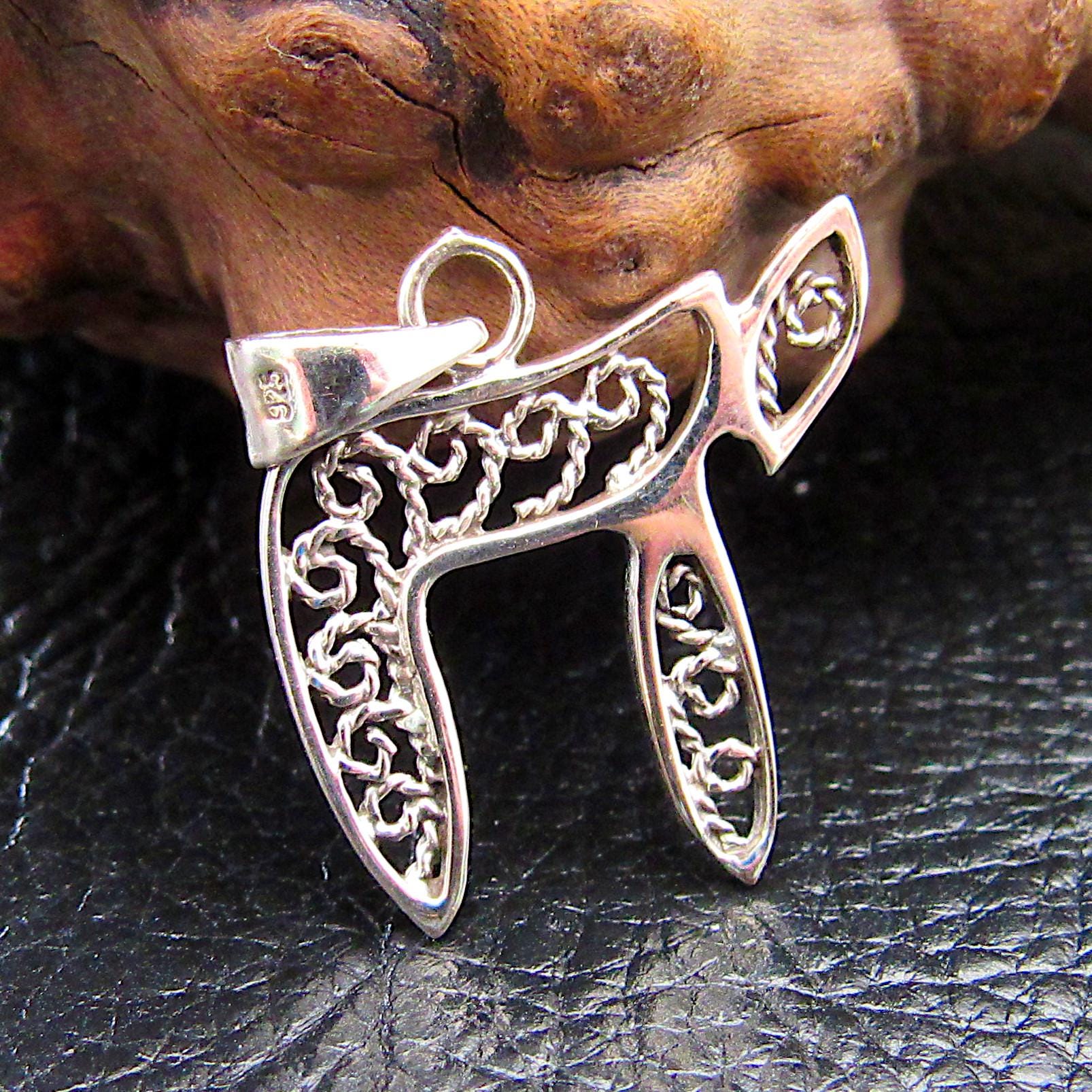 Solid 925 Sterling Silver Jewish Hebrew CHAI Pendant, Religious Charm Amulet Medallion