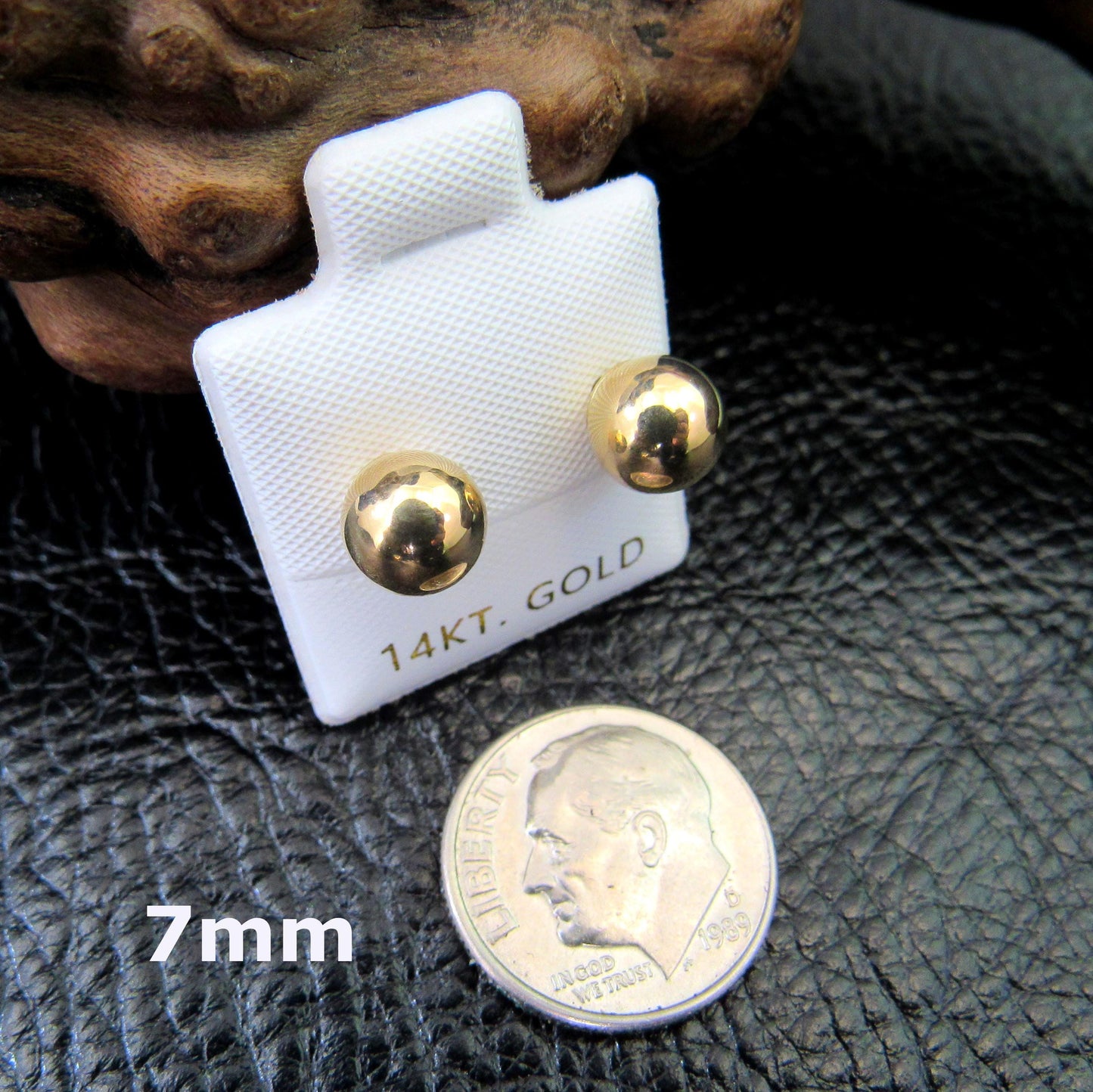 14k Gold Ball Stud Earrings – Simple Round Studs in Small, Medium & Large Sizes – Minimalist Earring Balls for Men / Women