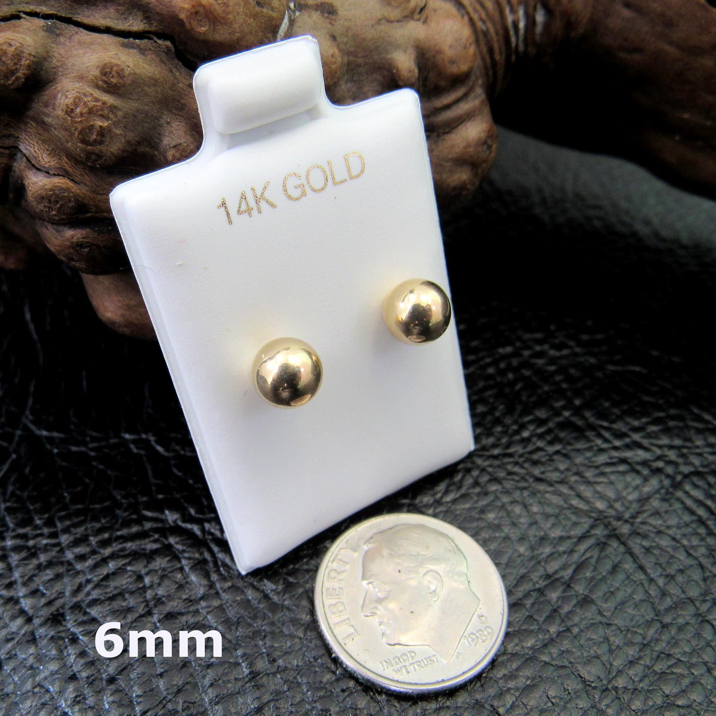 14k Gold Ball Stud Earrings – Simple Round Studs in Small, Medium & Large Sizes – Minimalist Earring Balls for Men / Women