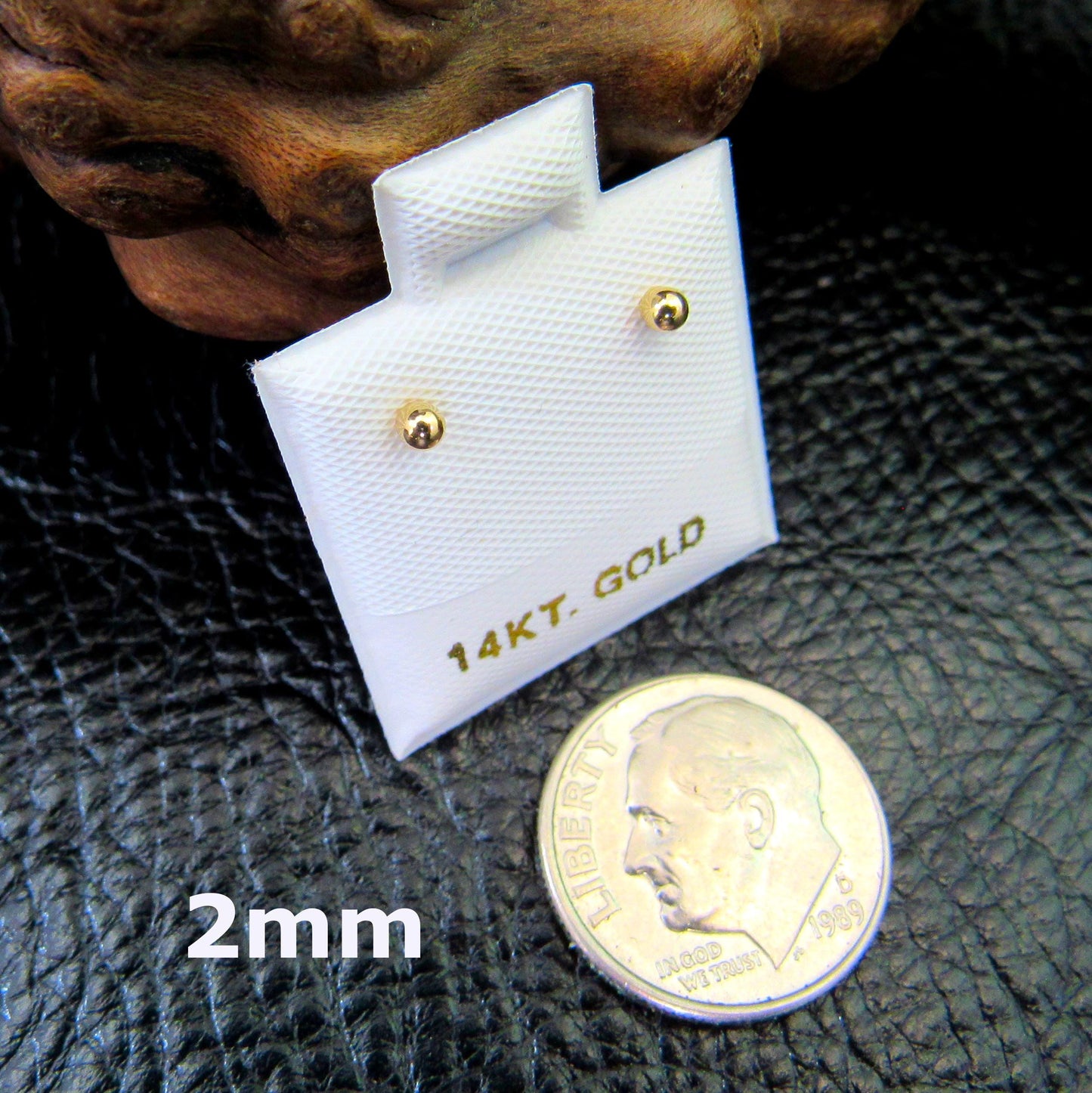 14k Gold Ball Stud Earrings – Simple Round Studs in Small, Medium & Large Sizes – Minimalist Earring Balls for Men / Women